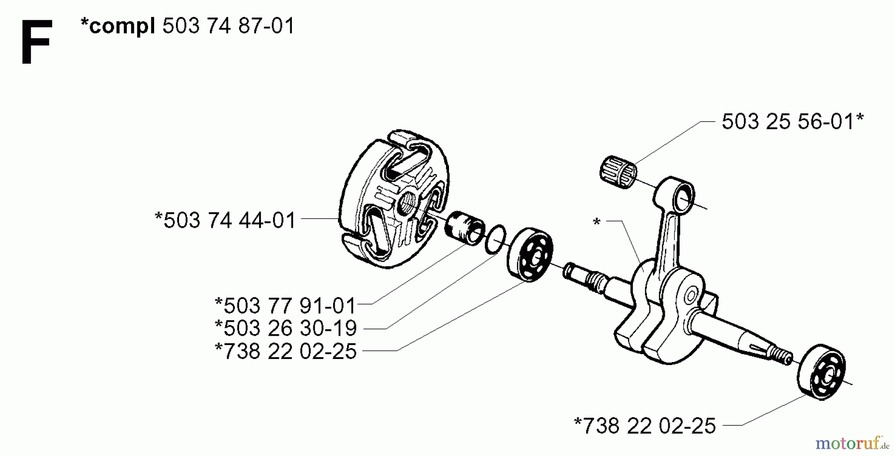 Jonsered Motorsägen 2163 - Jonsered Chainsaw (2001-10) CRANKSHAFT