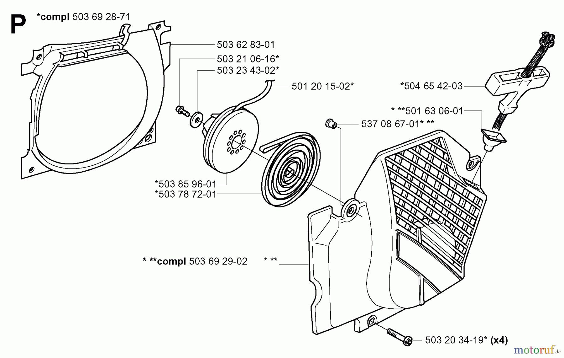 Jonsered Motorsägen 2171 EPA - Jonsered Chainsaw (2001-10) STARTER