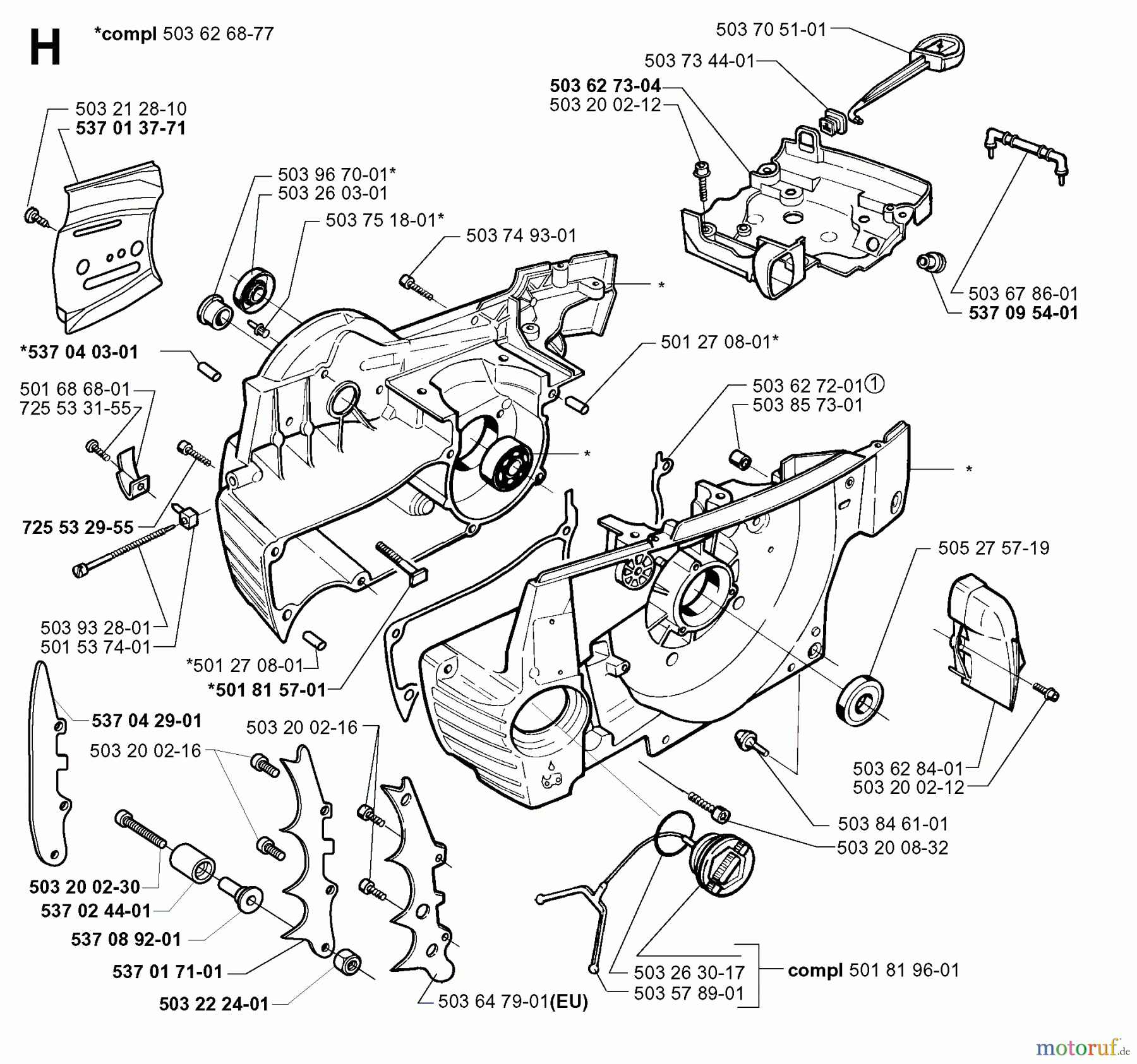  Jonsered Motorsägen 2165 - Jonsered Chainsaw (2000-04) CRANKCASE