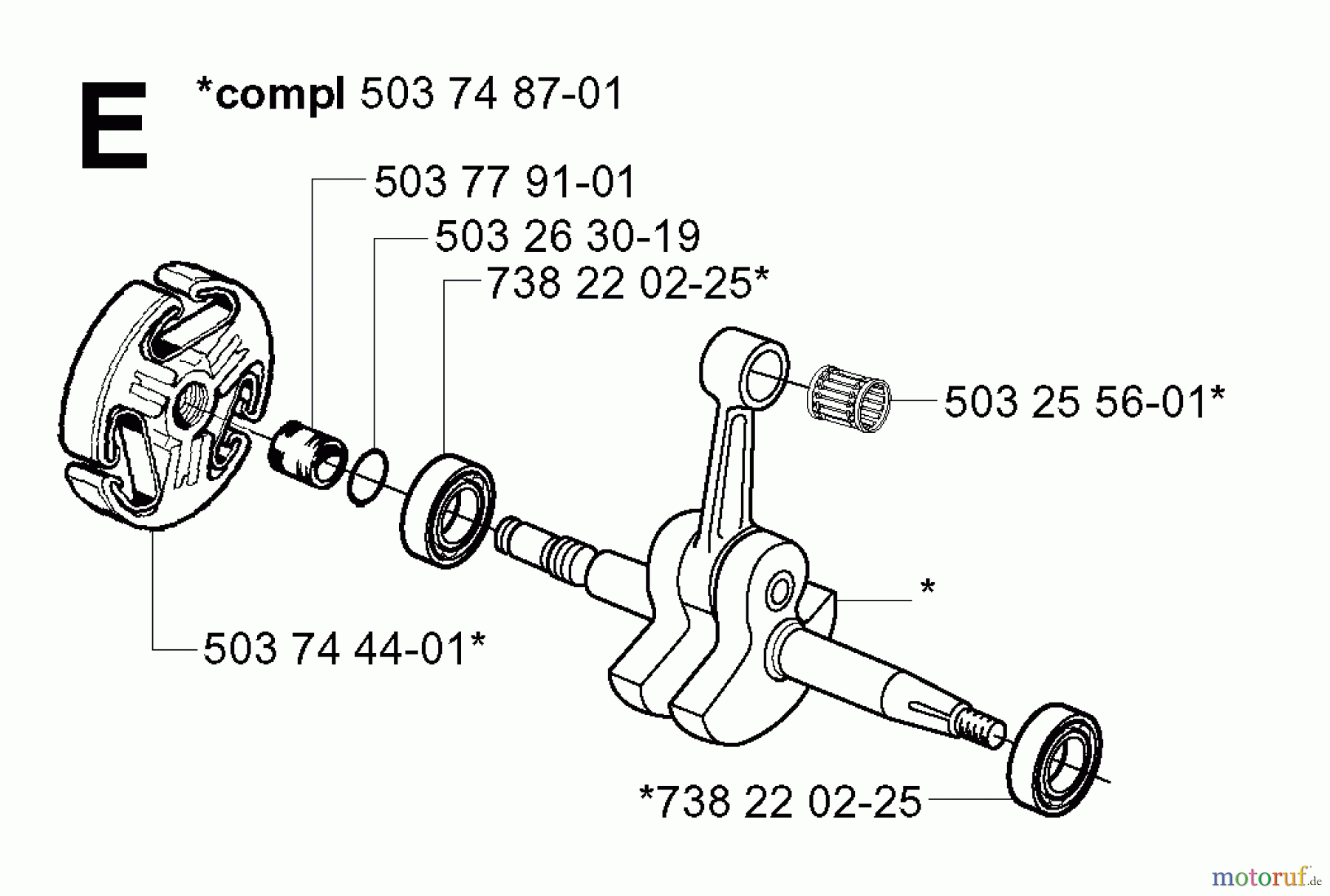 Jonsered Motorsägen 2165 EPA - Jonsered Chainsaw (2002-01) CRANKSHAFT