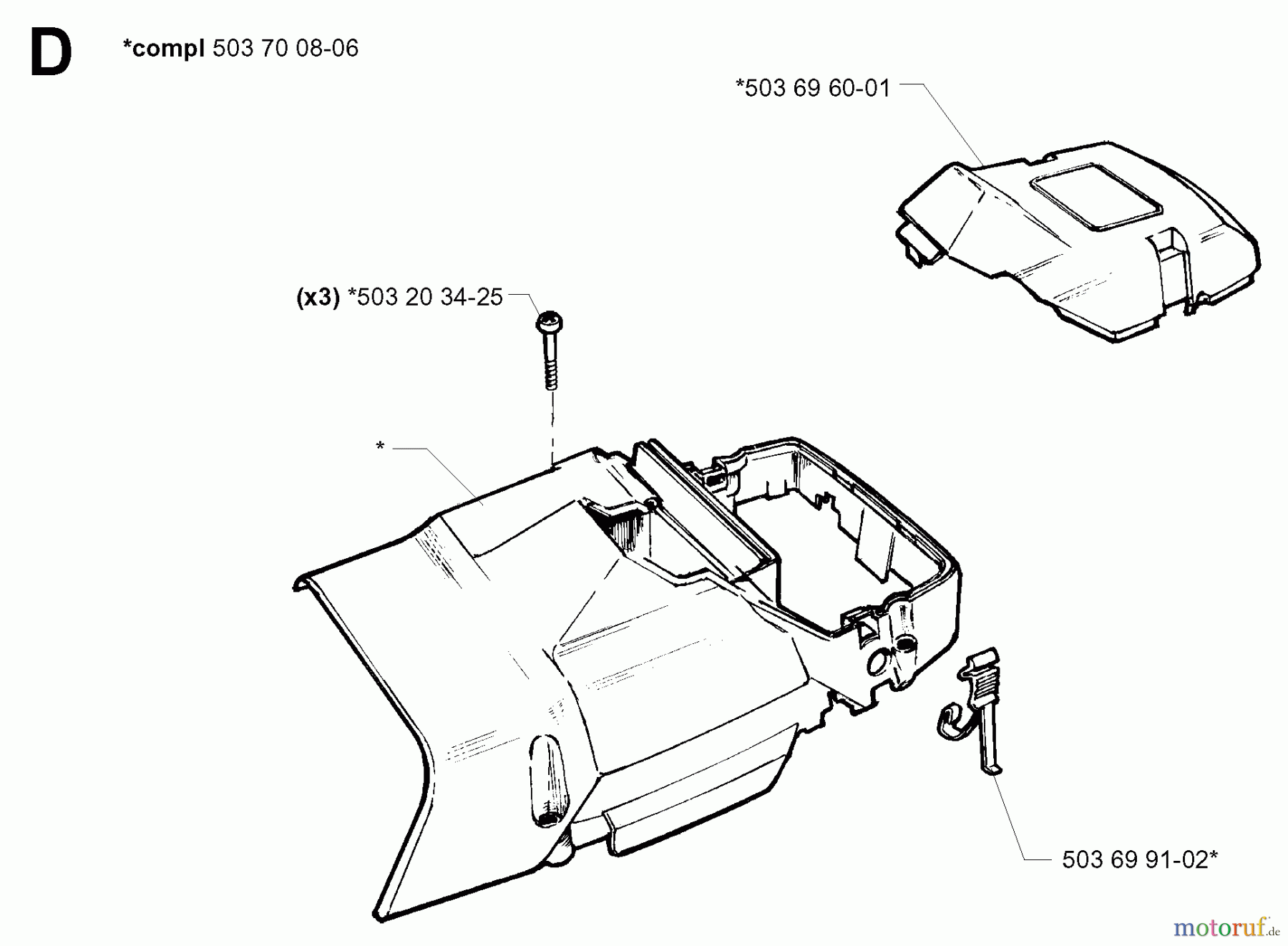 Jonsered Motorsägen 2171 EPA - Jonsered Chainsaw (2000-04) CYLINDER COVER