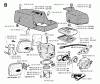 Jonsered 625 - Chainsaw (1993-06) Ersatzteile CYLINDER PISTON MUFFLER