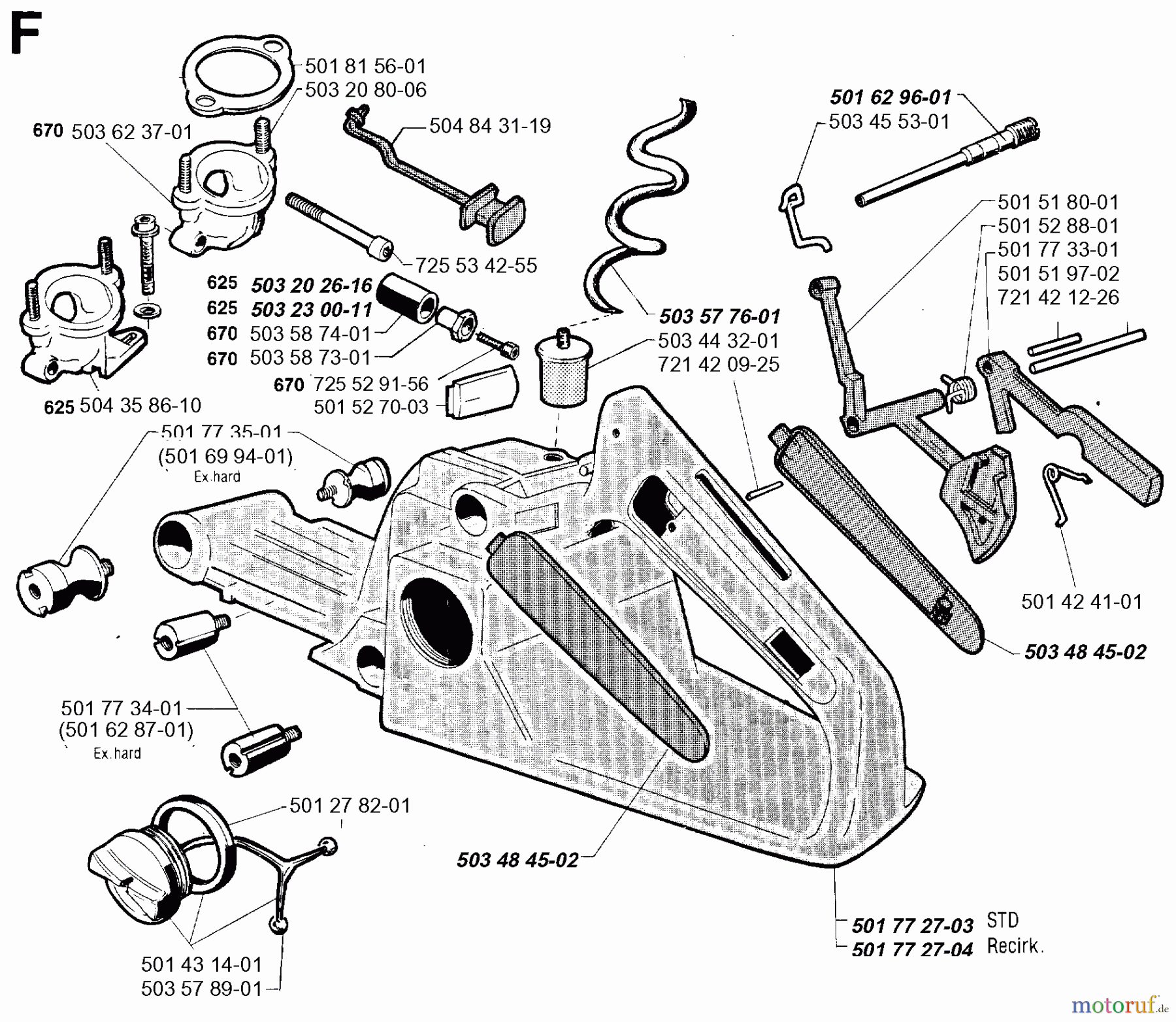 Jonsered Motorsägen 625 - Jonsered Chainsaw (1993-06) FUEL TANK