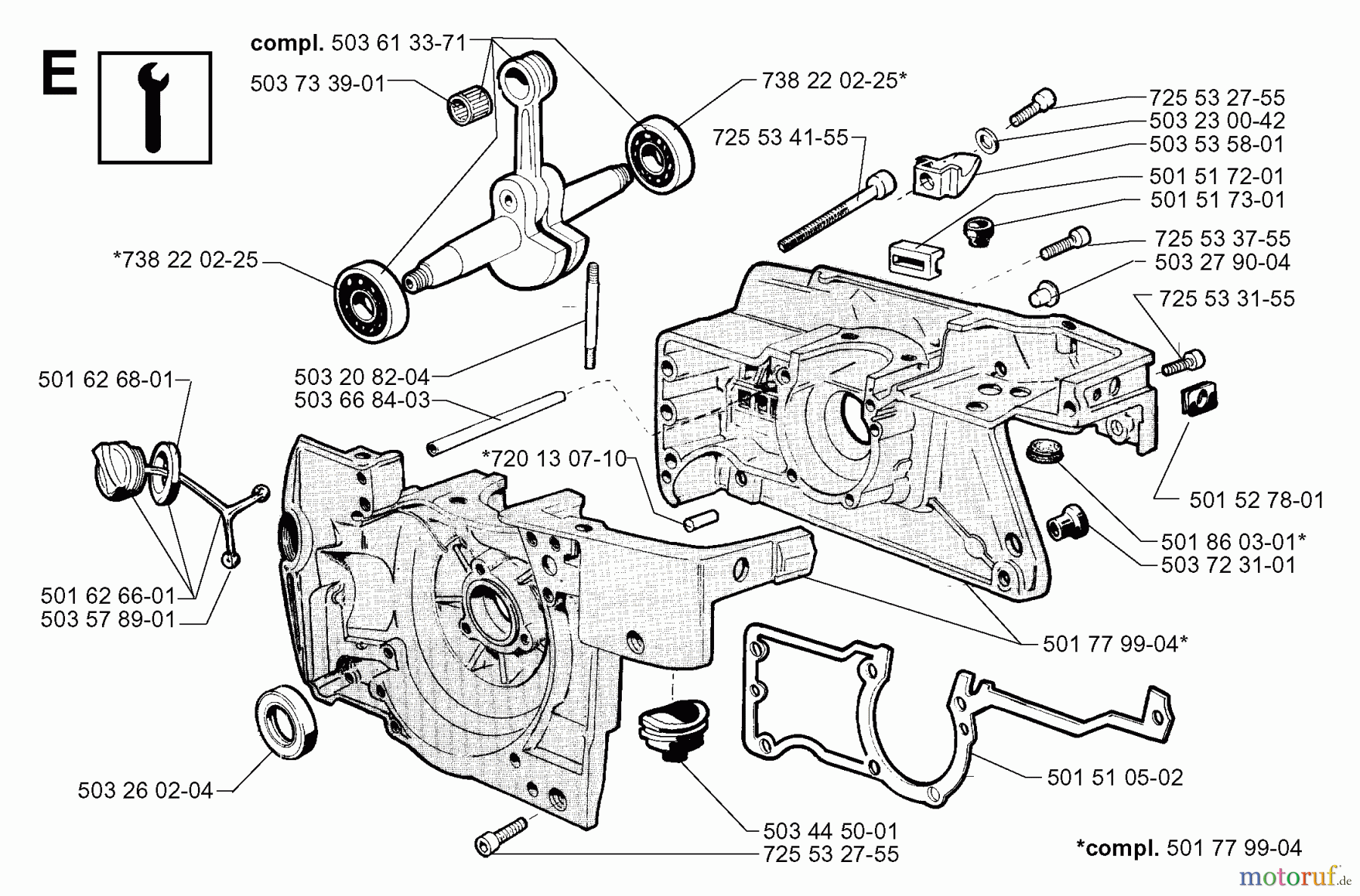  Jonsered Motorsägen 670 CHAMP - Jonsered Chainsaw (1999-02) CRANKCASE