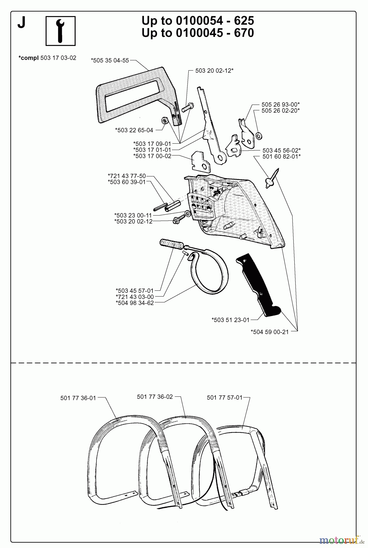 Jonsered Motorsägen 670 CHAMP - Jonsered Chainsaw (1999-02) SERVICE UPDATES #3