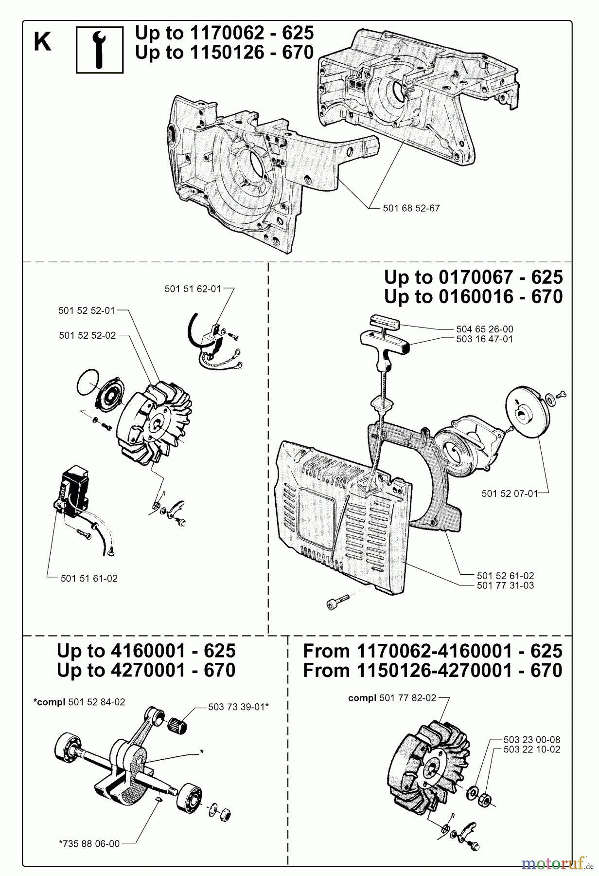  Jonsered Motorsägen 670 CHAMP - Jonsered Chainsaw (1999-02) SERVICE UPDATES #2