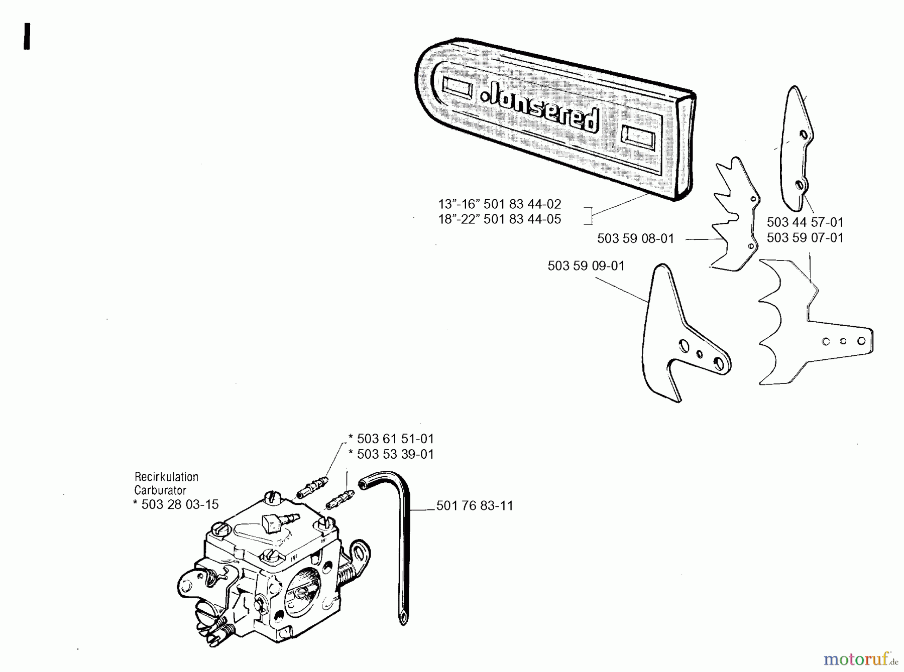 Jonsered Motorsägen 630 SUPER II - Jonsered Chainsaw (1994-08) ACCESSORIES #2