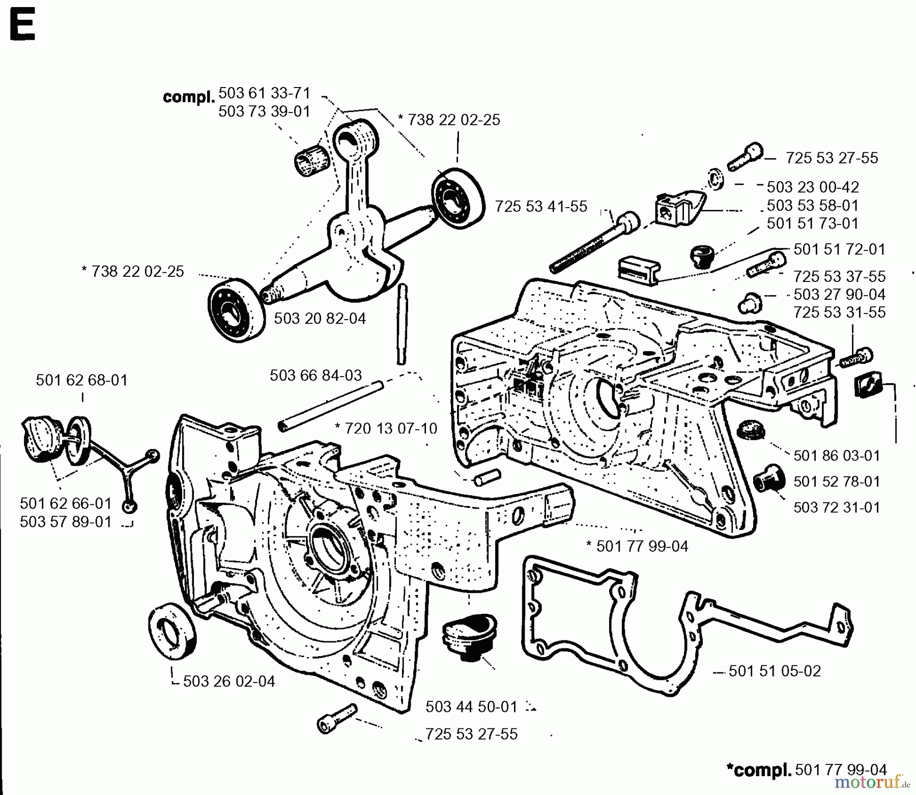 Jonsered Motorsägen 630 SUPER II - Jonsered Chainsaw (1996-09) CRANKCASE