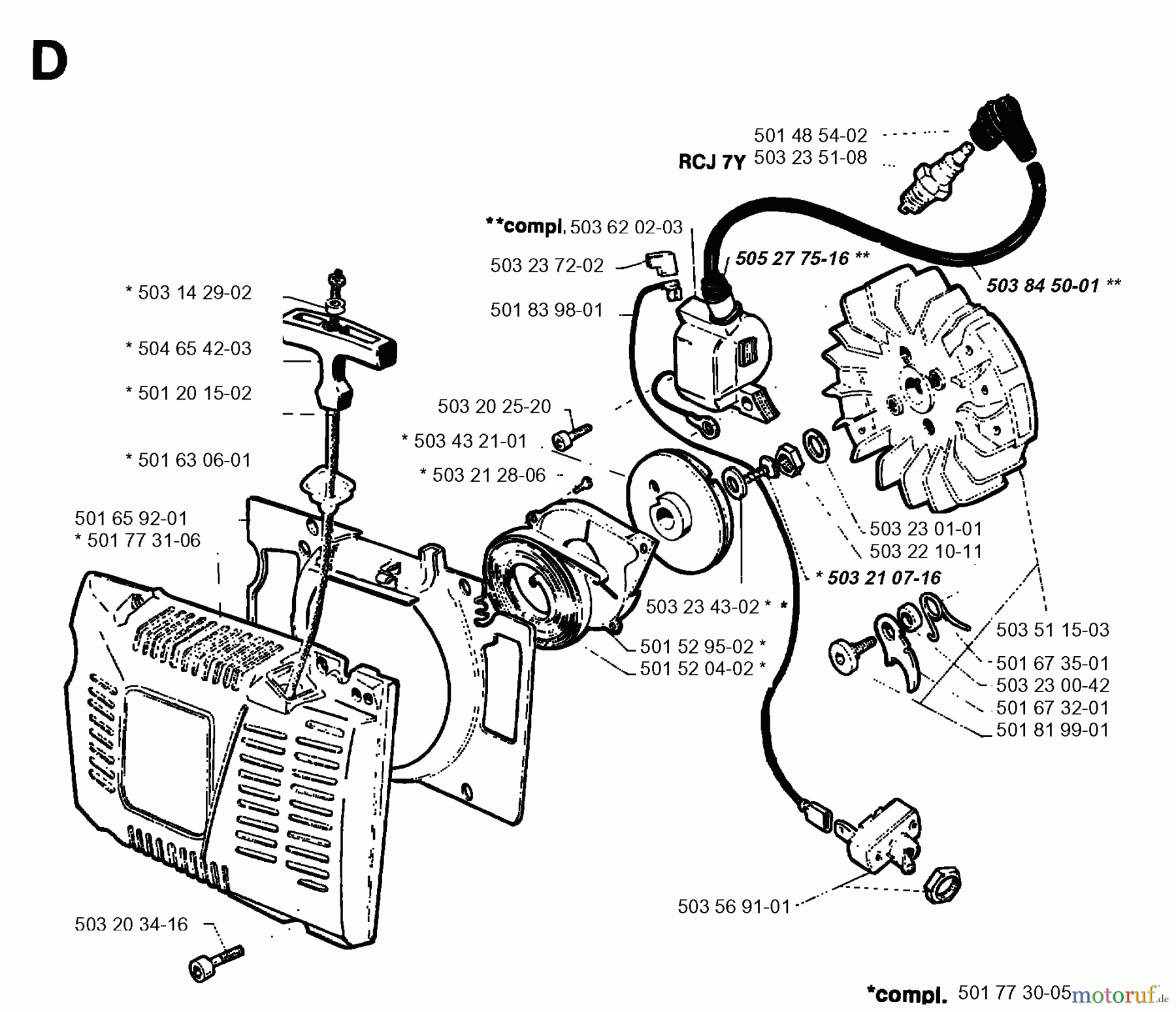 Jonsered Motorsägen 630 SUPER II - Jonsered Chainsaw (1996-09) STARTER