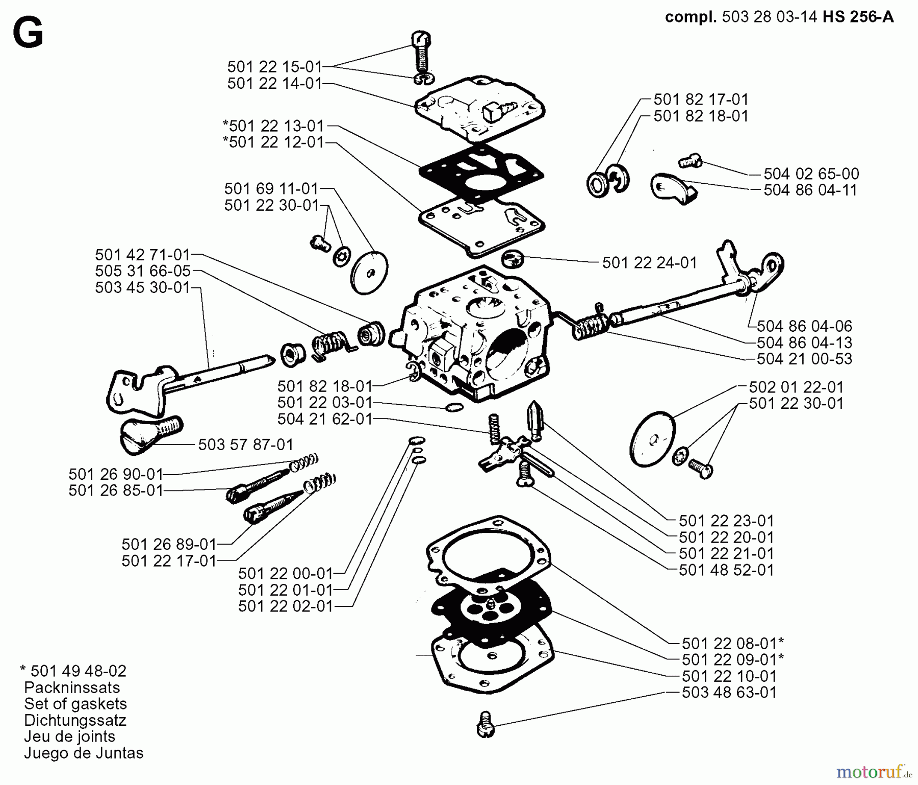 Jonsered Motorsägen 630 SUPER II - Jonsered Chainsaw (1999-02) CARBURETOR DETAILS