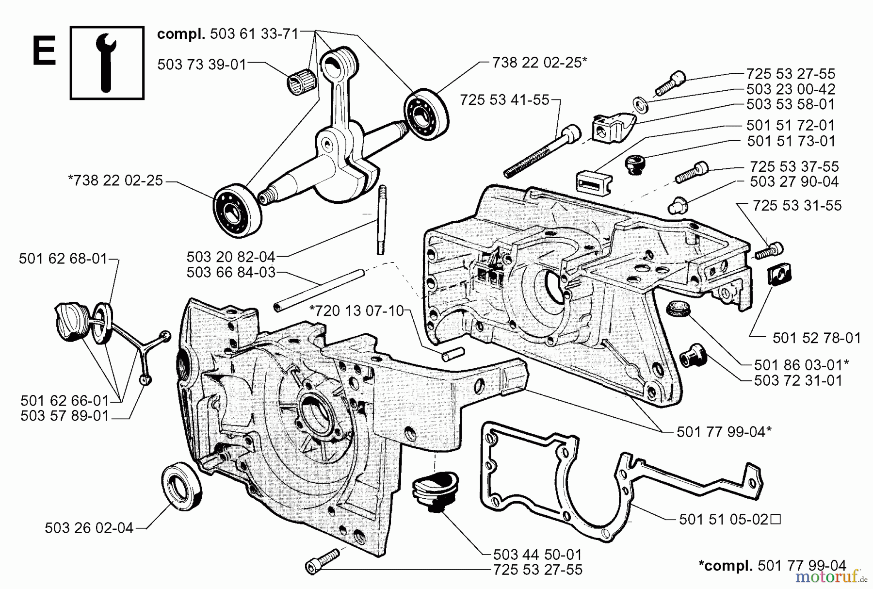 Jonsered Motorsägen 630 SUPER II - Jonsered Chainsaw (1999-02) CRANKCASE