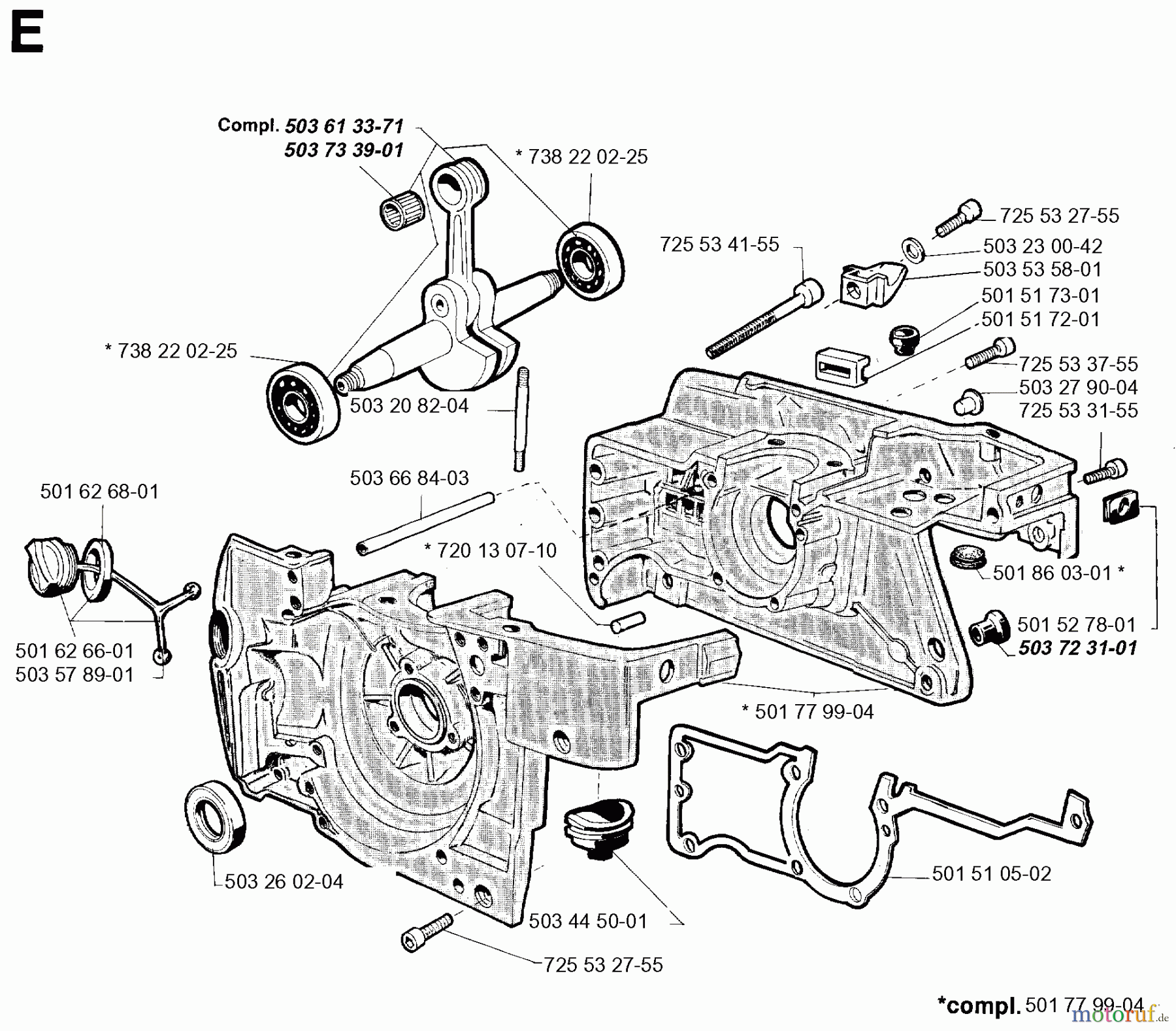 Jonsered Motorsägen 670 CHAMP - Jonsered Chainsaw (1994-08) CRANKCASE