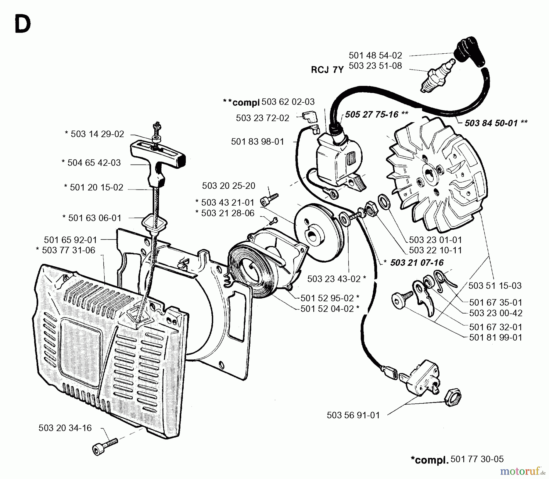 Jonsered Motorsägen 670 CHAMP - Jonsered Chainsaw (1996-09) STARTER