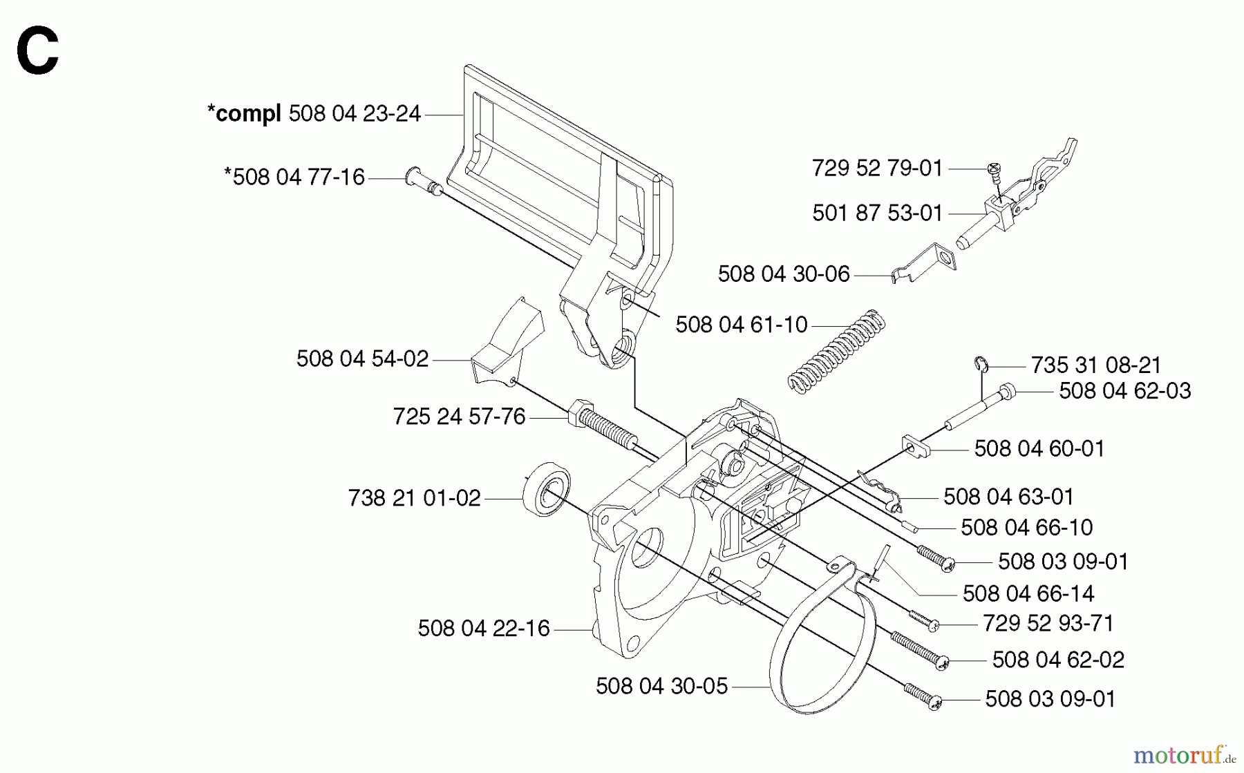 Jonsered Motorsägen CS2116EL - Jonsered Chainsaw (2003-01) CHAIN BRAKE #1