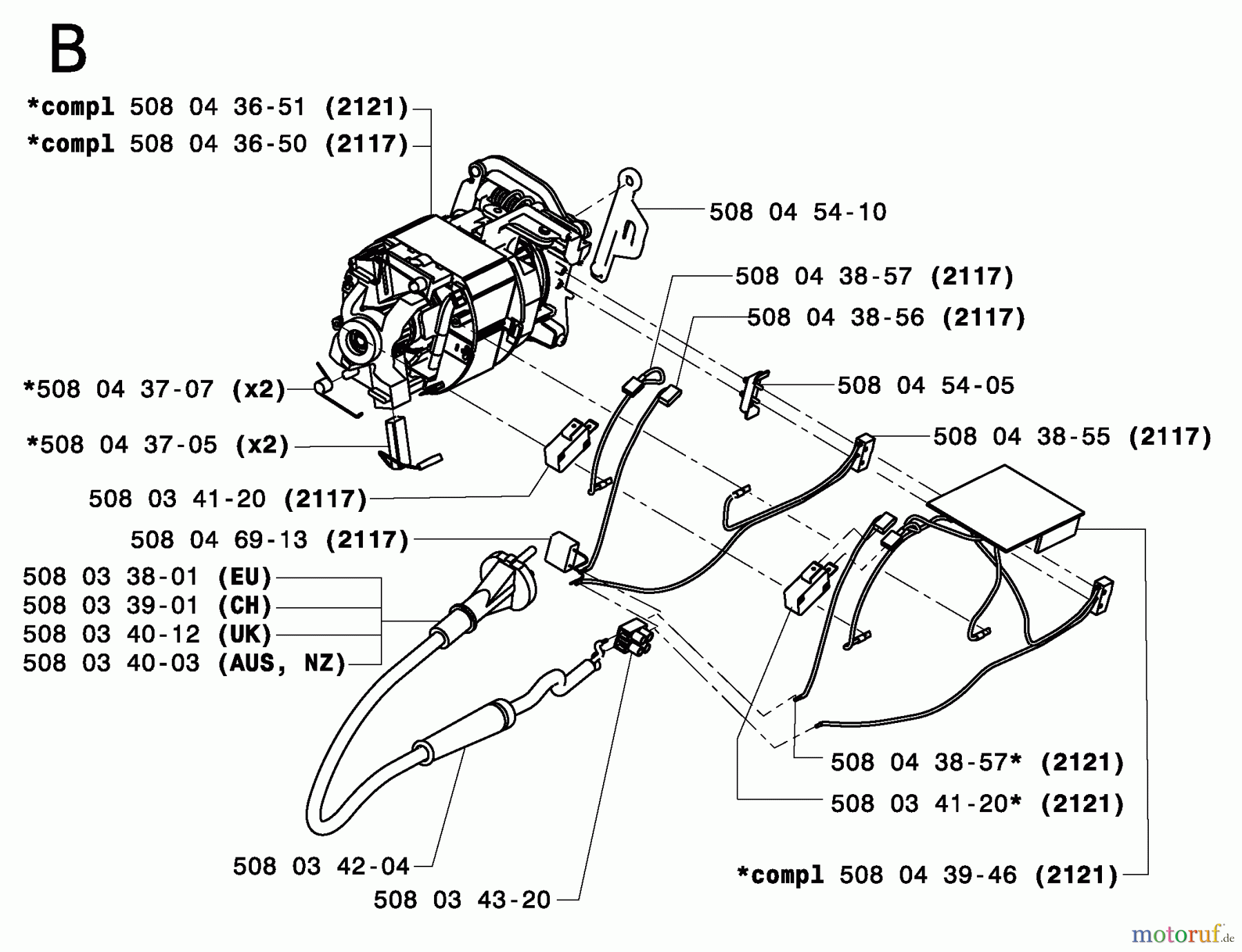 Jonsered Motorsägen CS2117EL - Jonsered Chainsaw (2005-01) ELECTRICAL