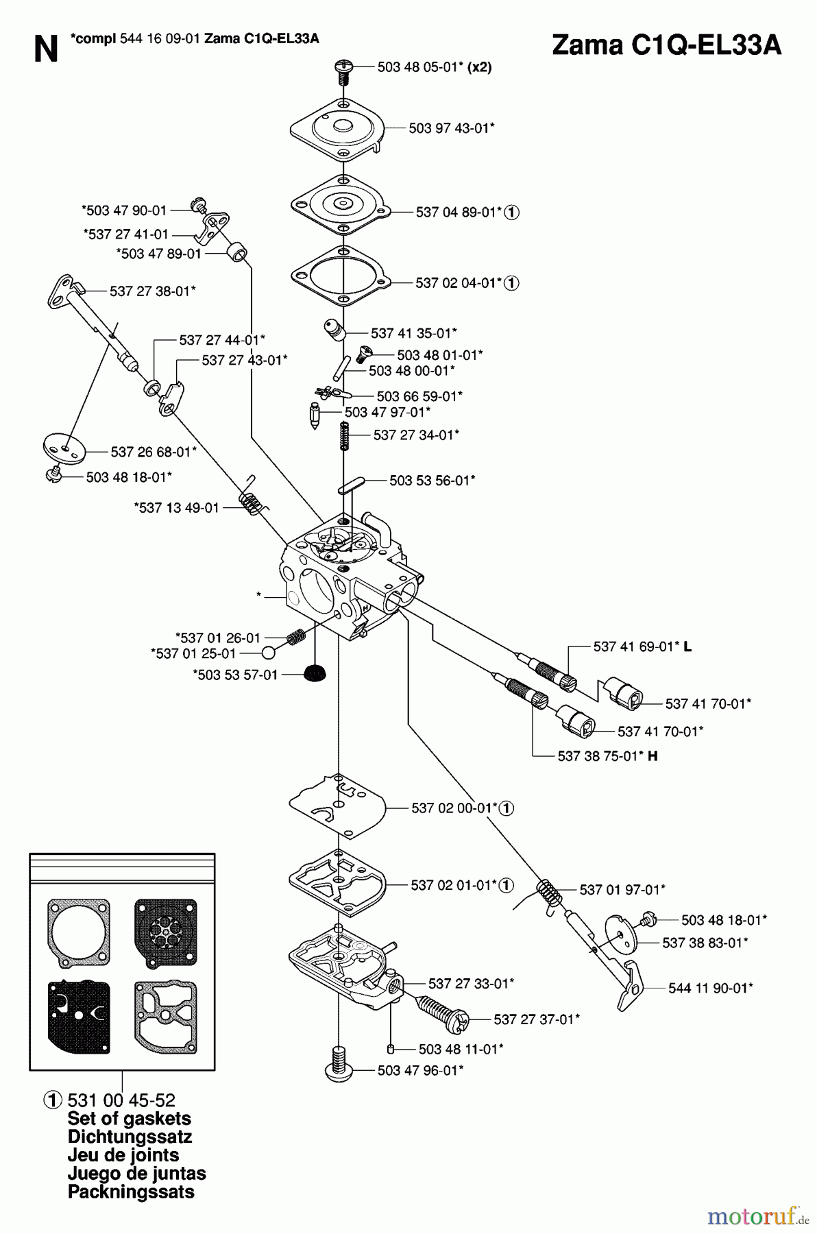 Jonsered Motorsägen CS2135 T - Jonsered Chainsaw (2007-01) CARBURETOR