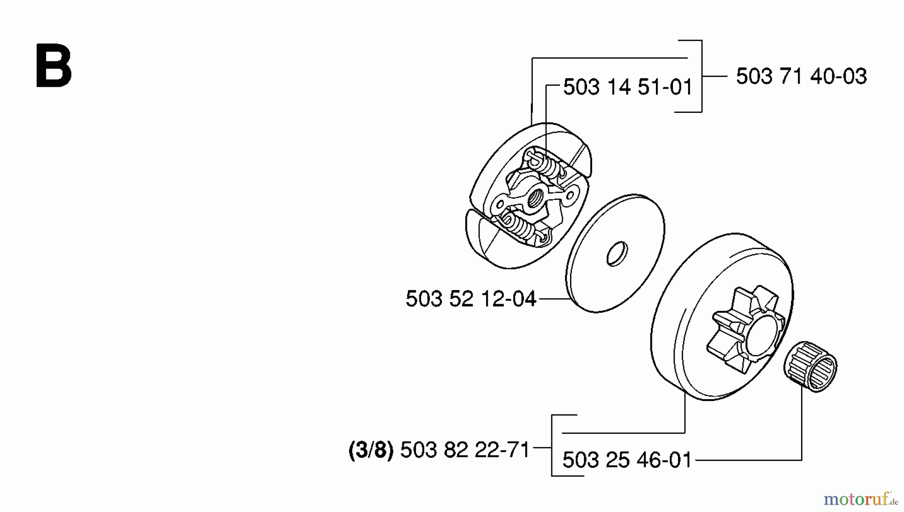Jonsered Motorsägen CS2135 T - Jonsered Chainsaw (2007-01) CLUTCH