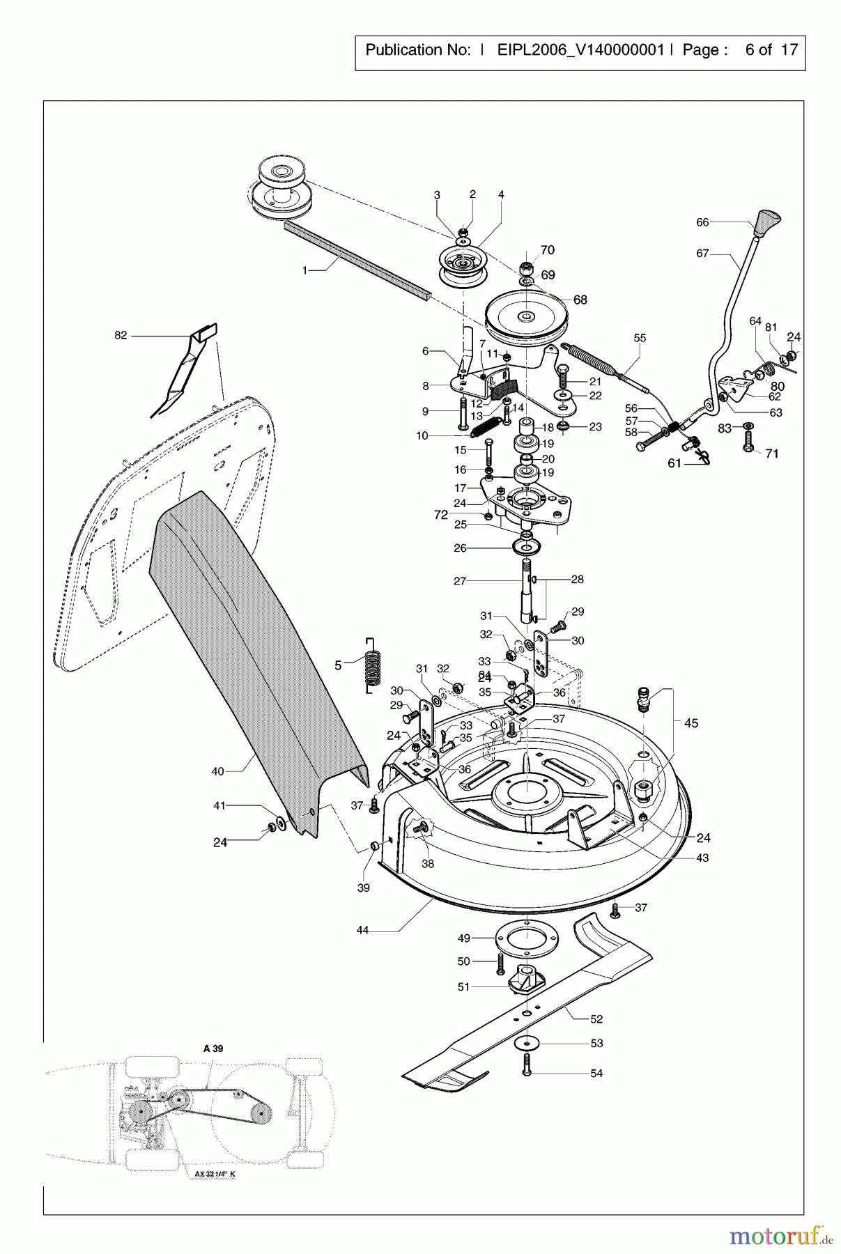 Jonsered Rasen und Garten Traktoren LR2107C (953876582) - Jonsered Lawn & Garden Tractor (2006-05) CUTTING EQUIPMENT