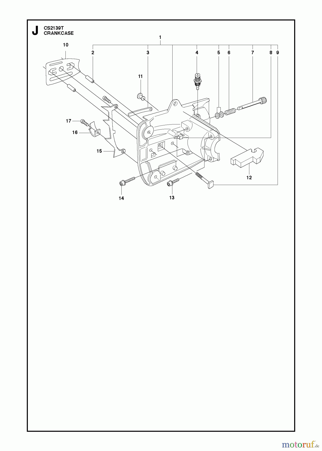 Jonsered Motorsägen CS2139 T - Jonsered Chainsaw (2010-03) CRANKCASE