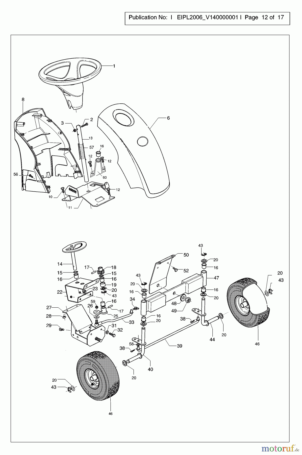  Jonsered Rasen  und Garten Traktoren LR2107C (953876582) - Jonsered Lawn & Garden Tractor (2006-05) STEERING