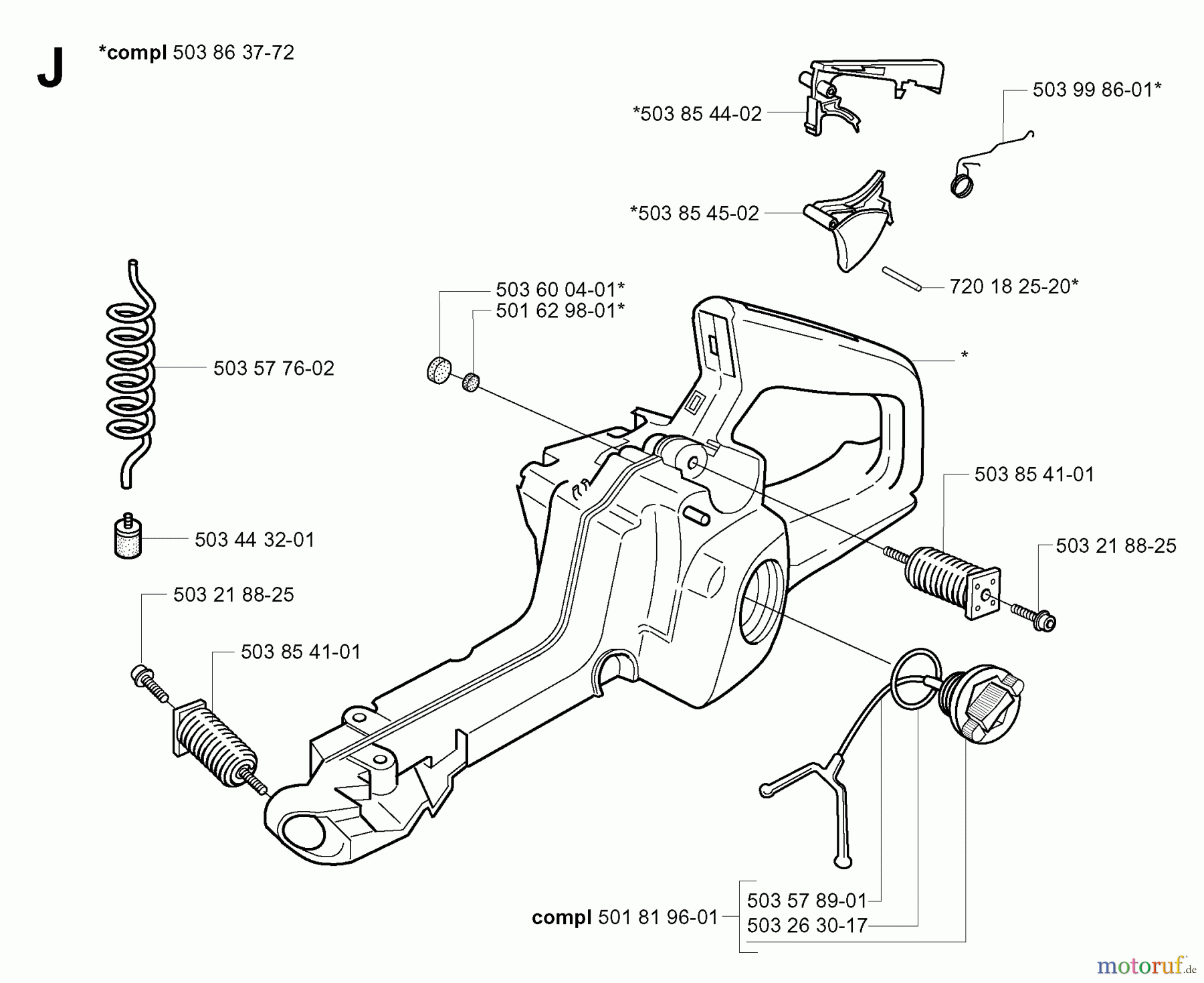 Jonsered Motorsägen CS2150 EPA - Jonsered Chainsaw (2004-03) FUEL TANK