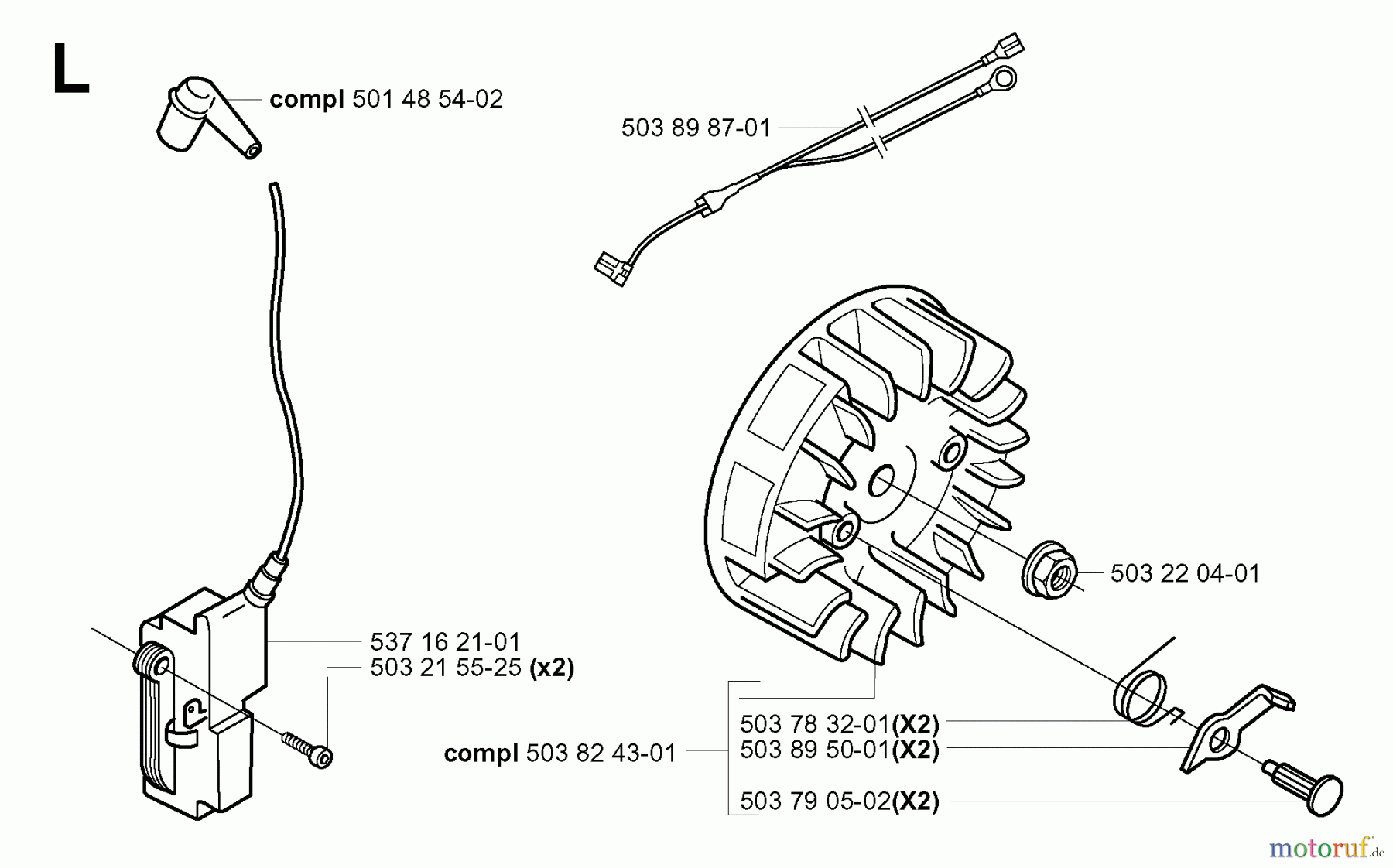 Jonsered Motorsägen CS2150 EPA - Jonsered Chainsaw (2004-03) IGNITION SYSTEM