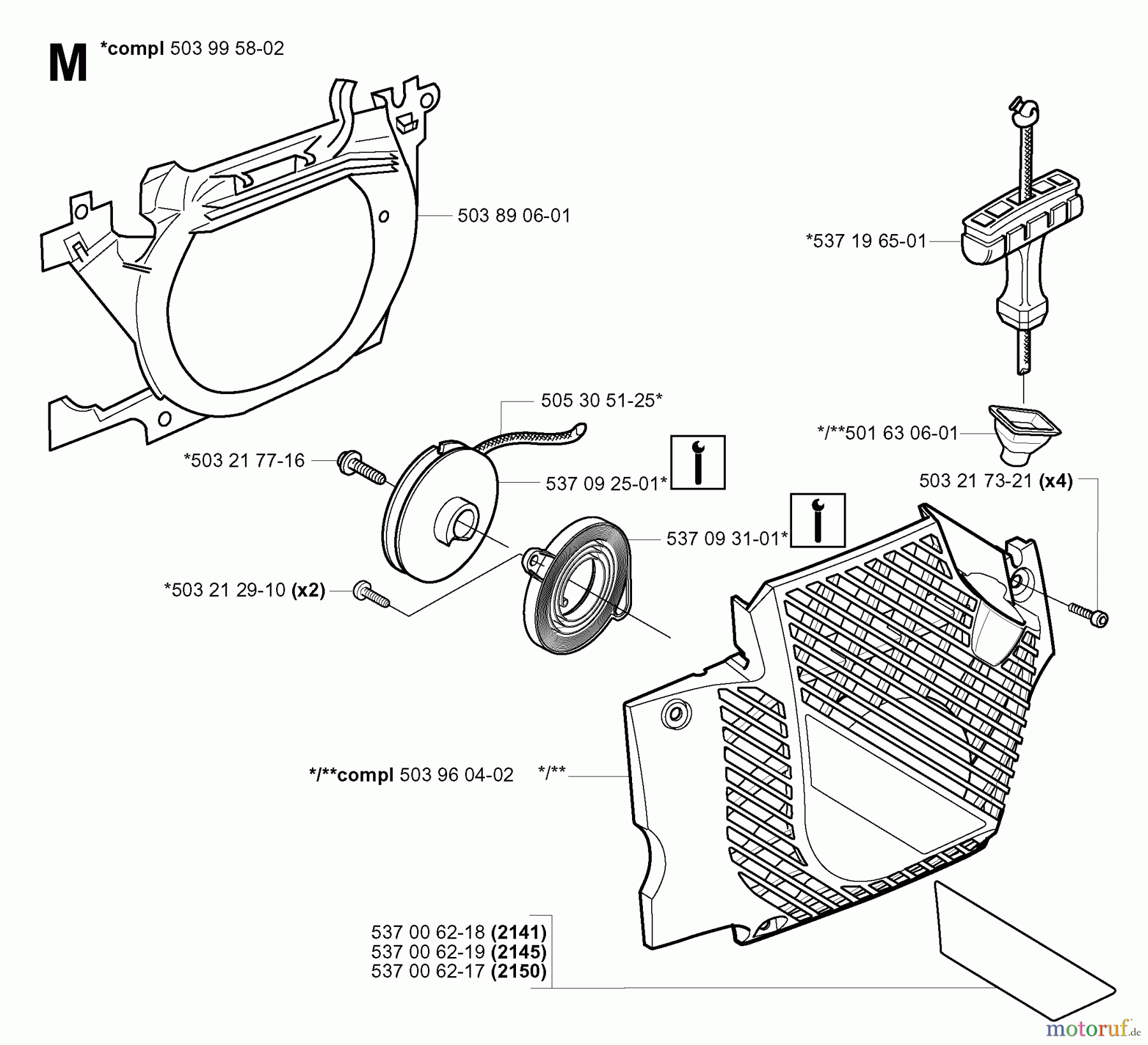 Jonsered Motorsägen CS2141 - Jonsered Chainsaw (2004-03) STARTER