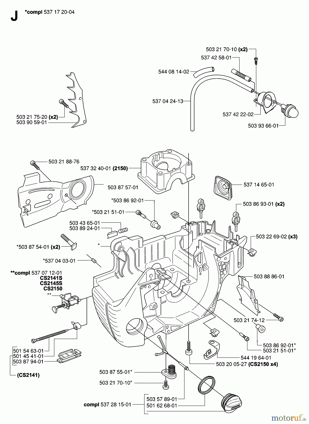 Jonsered Motorsägen CS2150 - Jonsered Chainsaw (2007-01) CRANKCASE