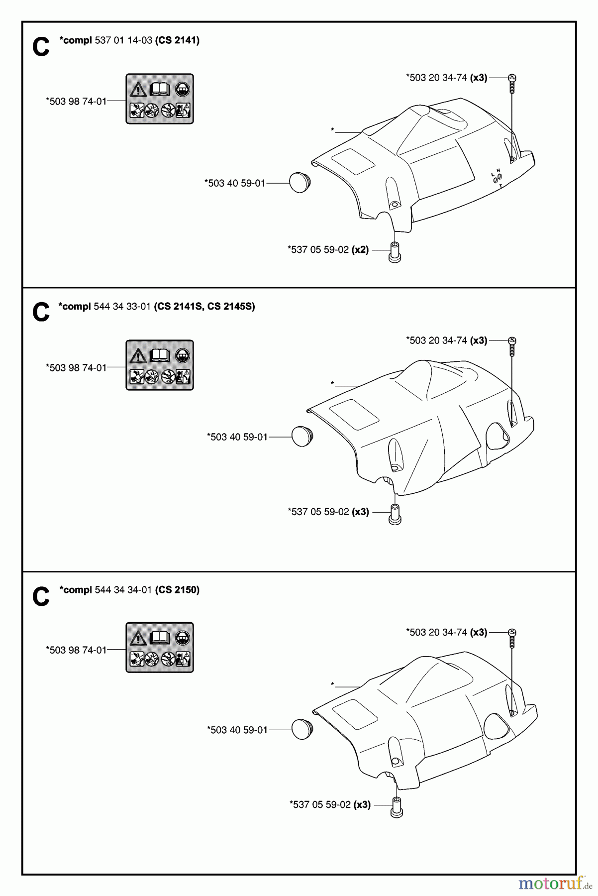 Jonsered Motorsägen CS2150 - Jonsered Chainsaw (2007-01) CYLINDER COVER