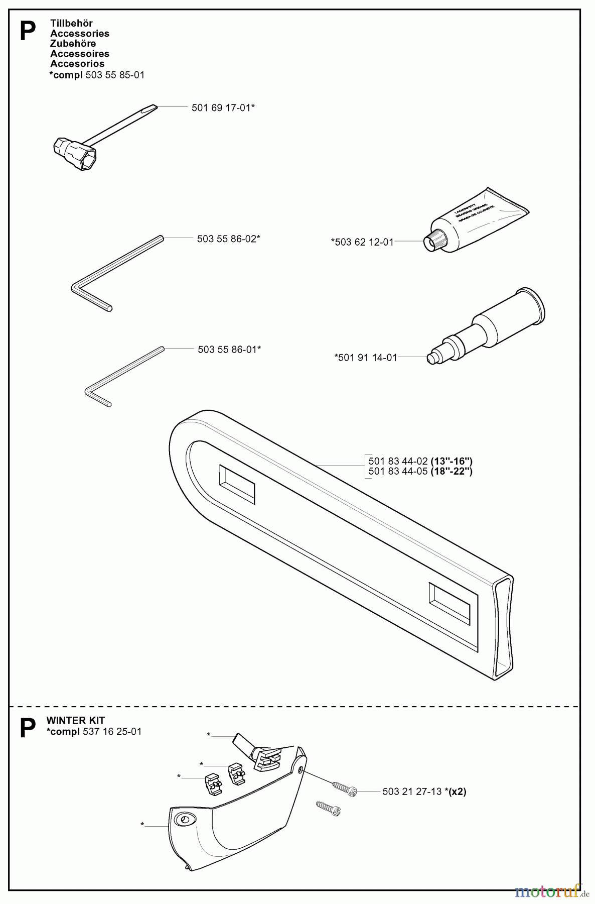 Jonsered Motorsägen CS2152 - Jonsered Chainsaw (2003-08) ACCESSORIES