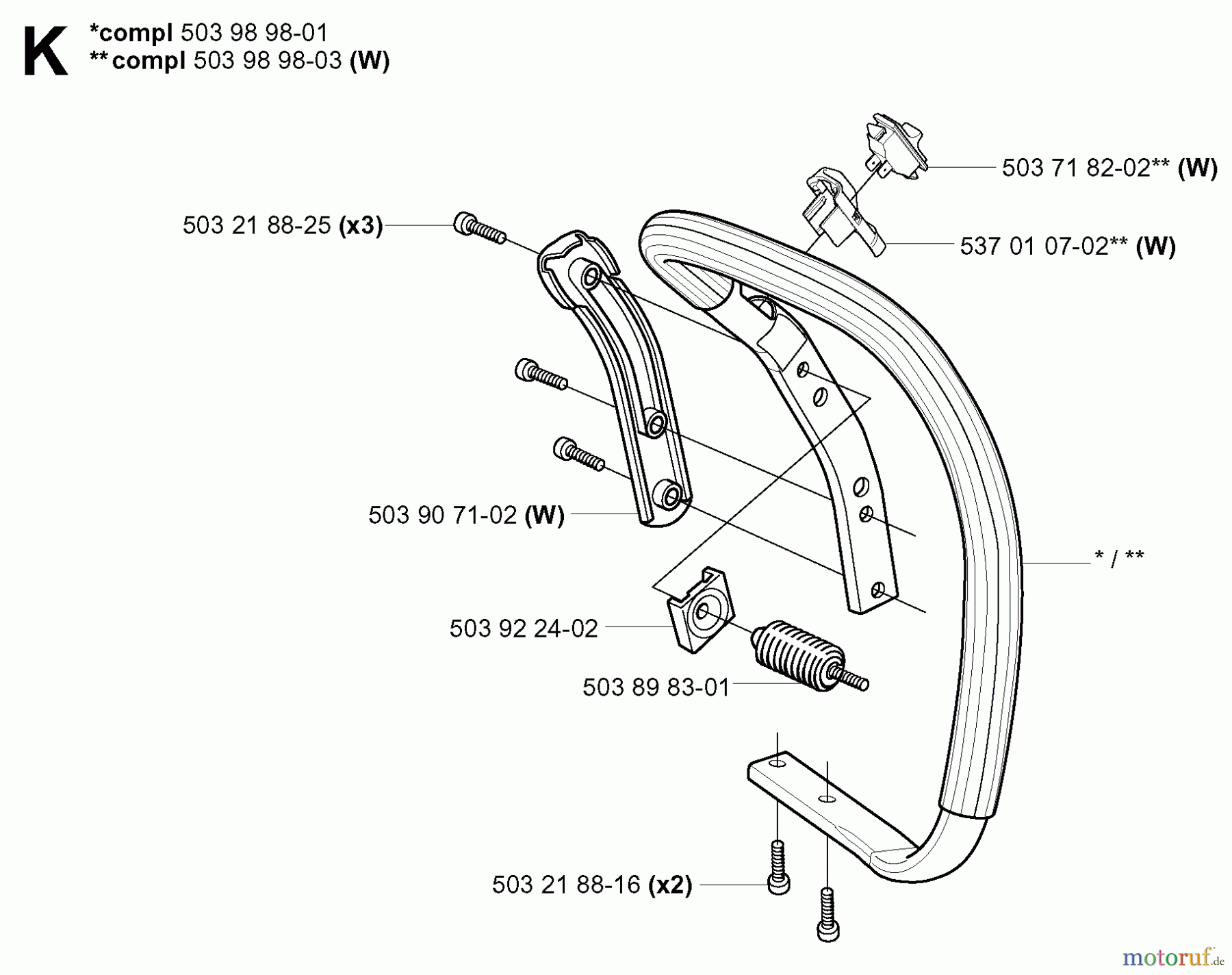 Jonsered Motorsägen CS2152 - Jonsered Chainsaw (2003-08) HANDLE