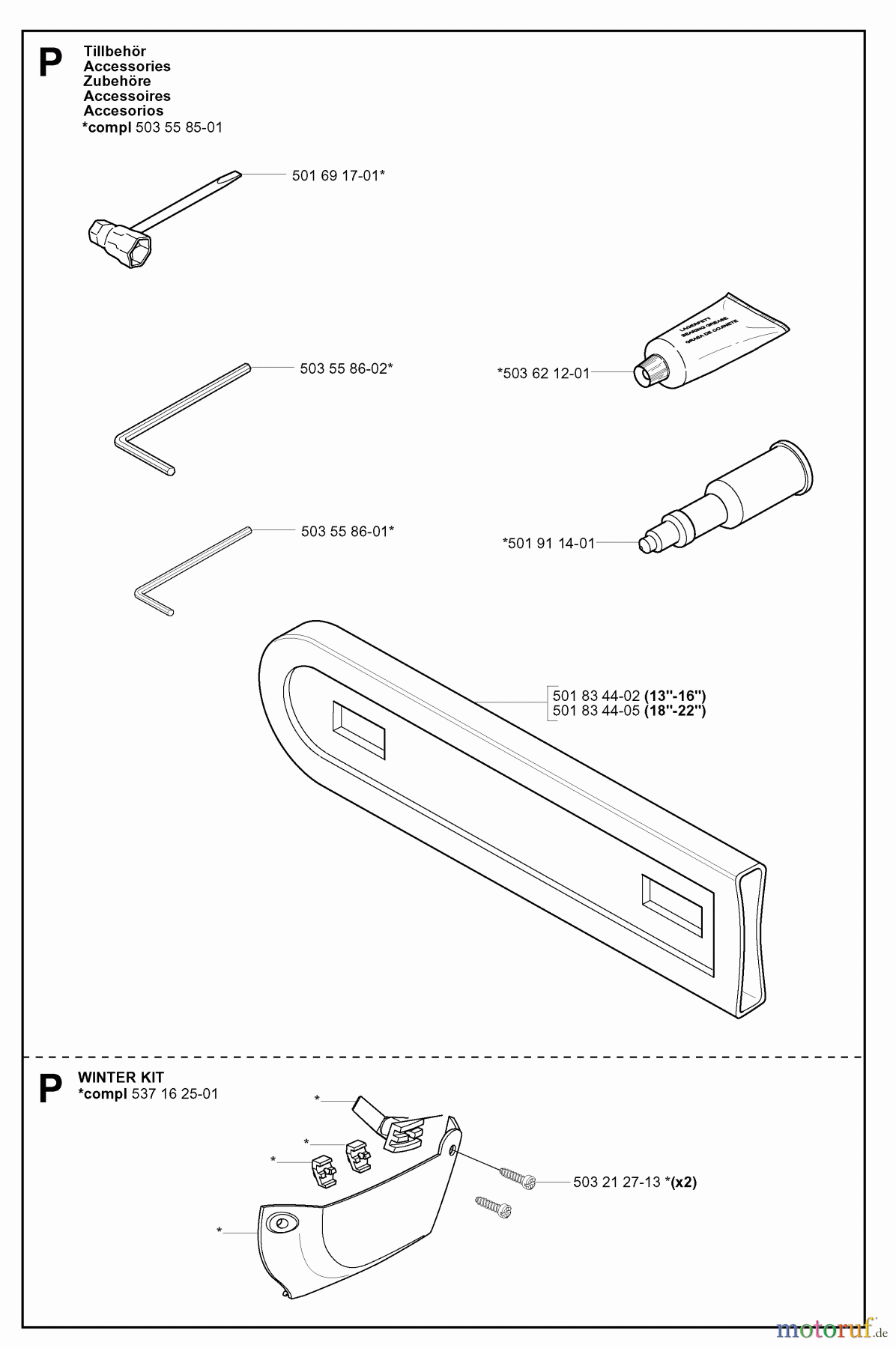 Jonsered Motorsägen CS2152 EPA - Jonsered Chainsaw (2004-03) ACCESSORIES