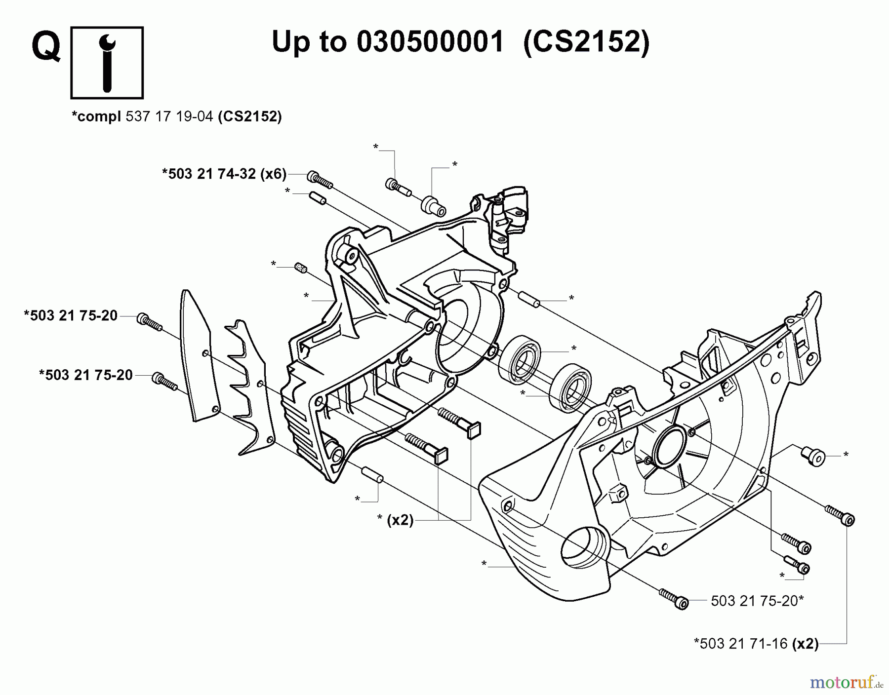 Jonsered Motorsägen CS2152 EPA - Jonsered Chainsaw (2004-03) CRANKCASE #2