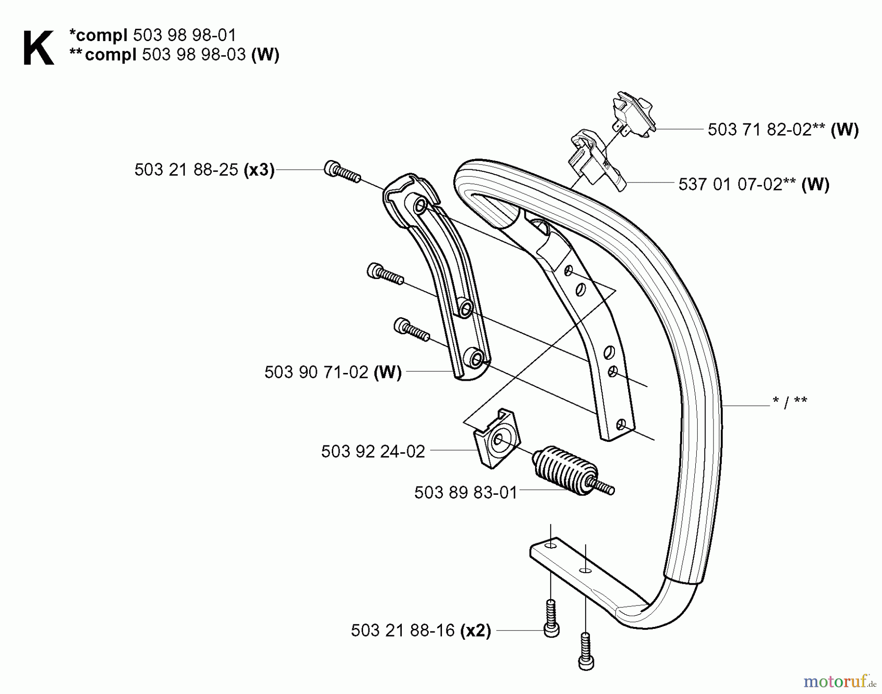 Jonsered Motorsägen CS2152 EPA - Jonsered Chainsaw (2004-03) HANDLE