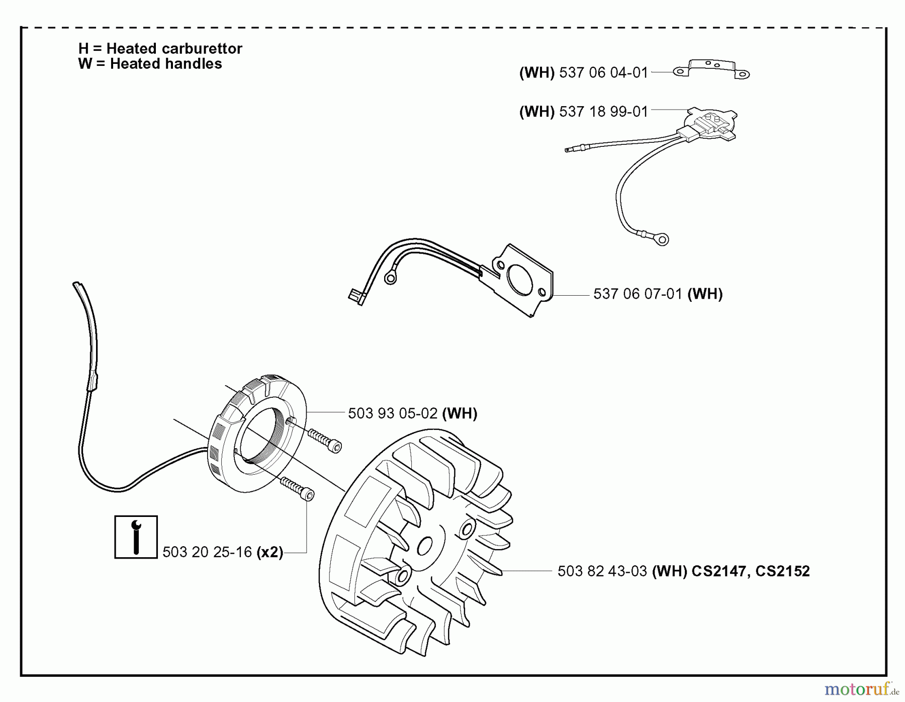 Jonsered Motorsägen CS2152 EPA - Jonsered Chainsaw (2004-03) HEATED CARBURETOR