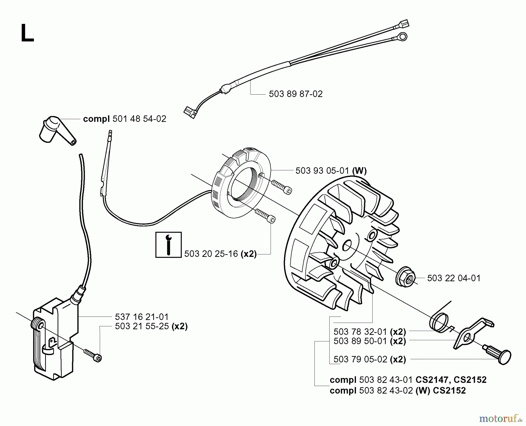  Jonsered Motorsägen CS2152 - Jonsered Chainsaw (2004-03) IGNITION SYSTEM