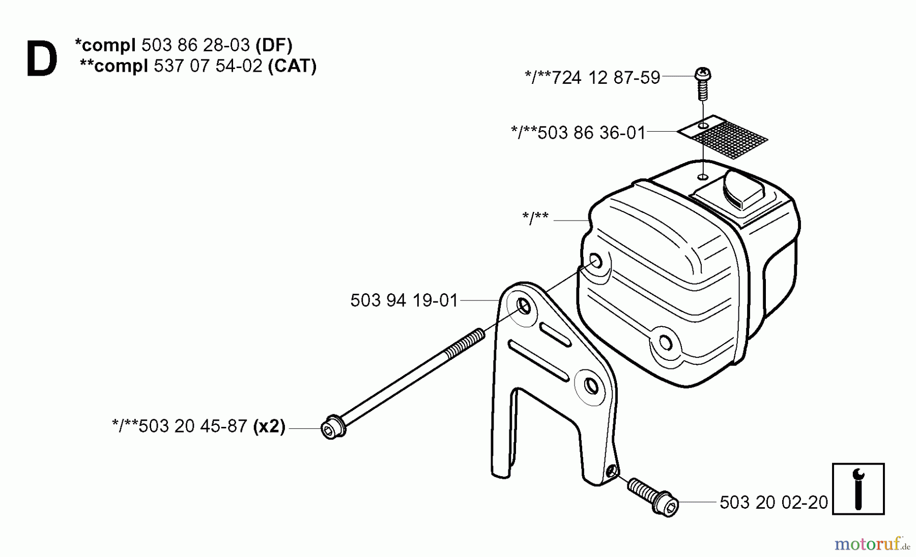 Jonsered Motorsägen CS2152 EPA - Jonsered Chainsaw (2004-03) MUFFLER