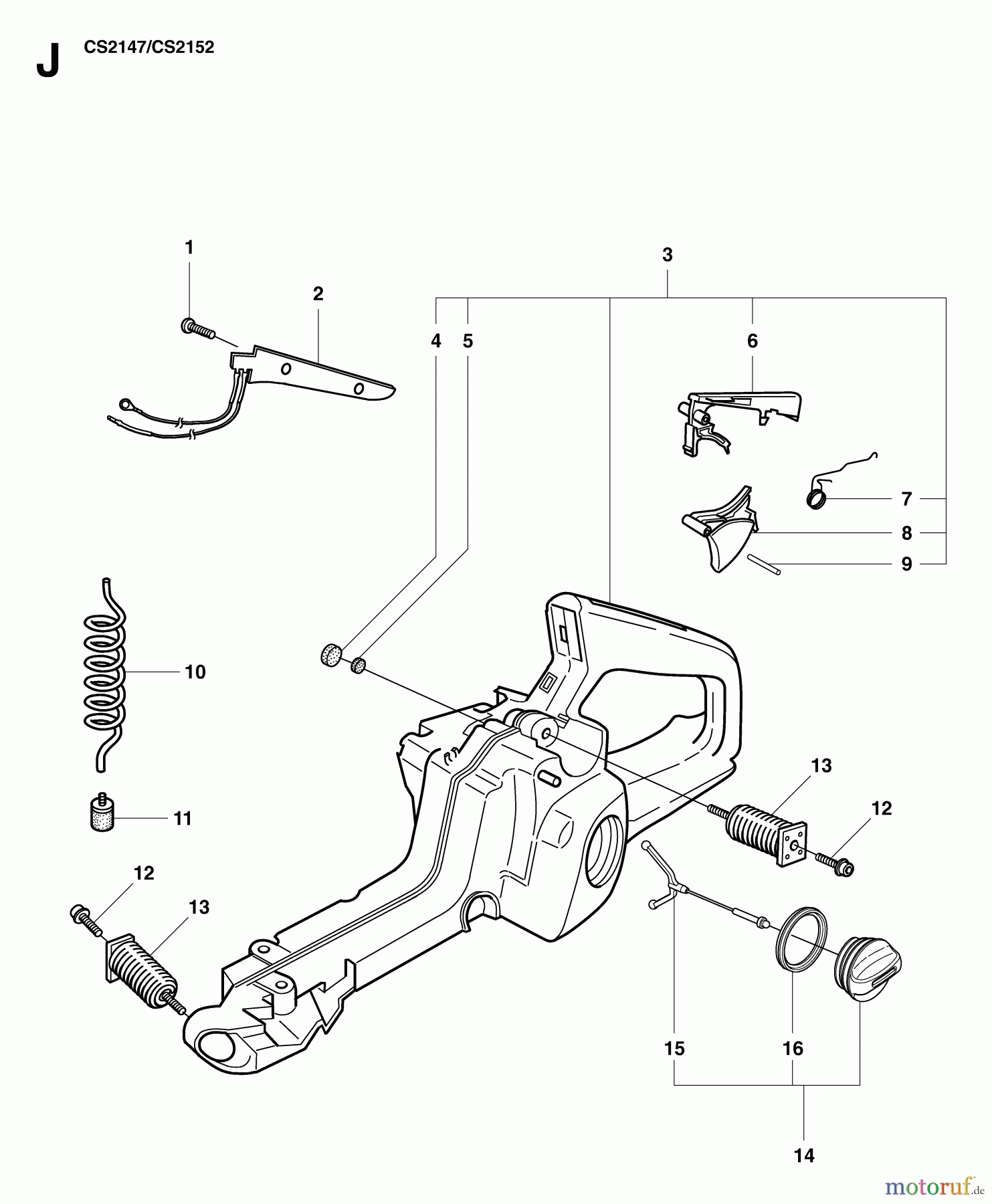  Jonsered Motorsägen CS2152 - Jonsered Chainsaw (2007-04) FUEL TANK