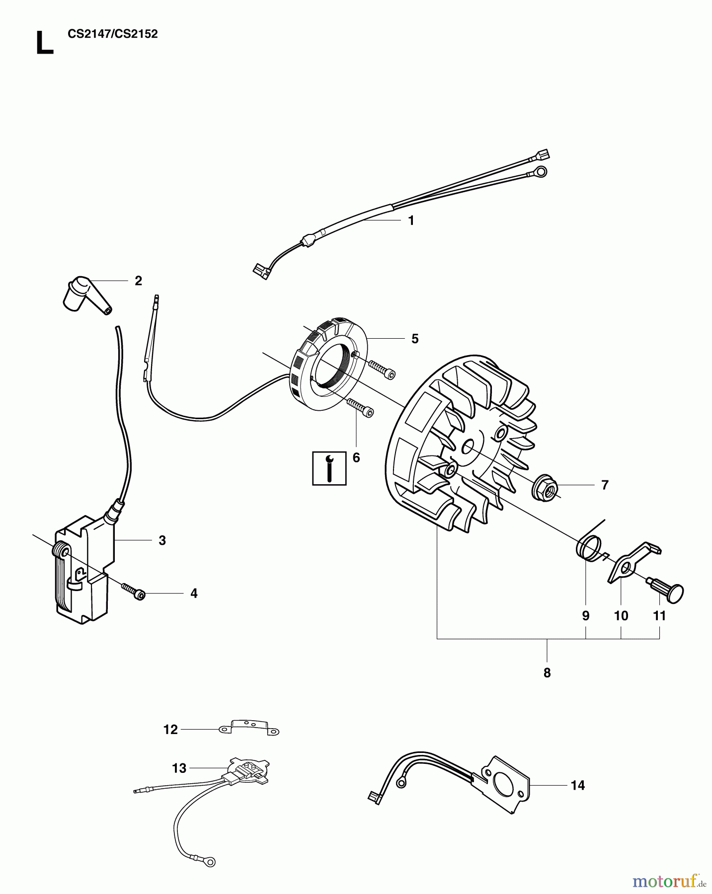  Jonsered Motorsägen CS2152 - Jonsered Chainsaw (2007-04) IGNITION SYSTEM