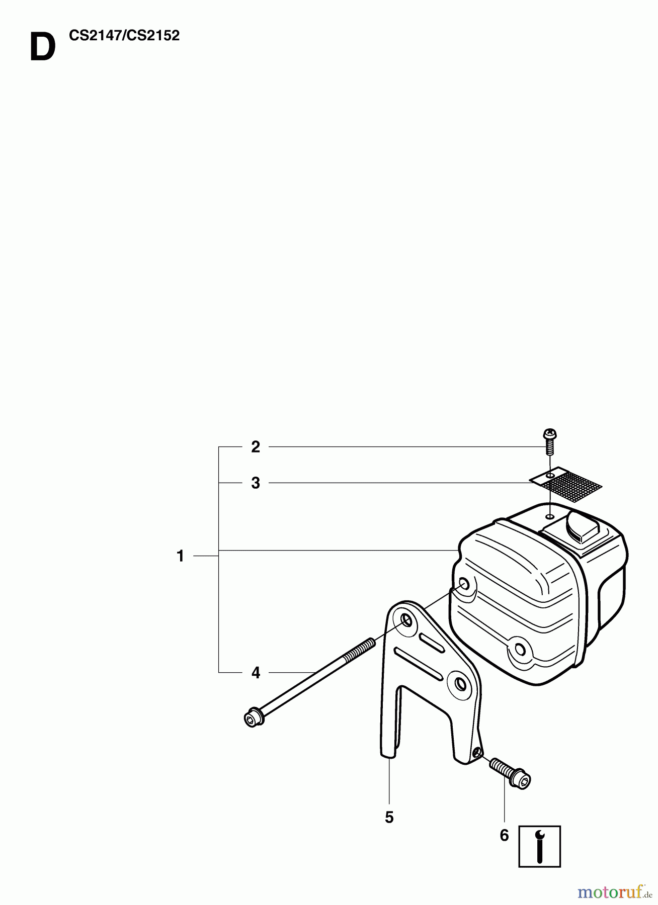  Jonsered Motorsägen CS2152 - Jonsered Chainsaw (2007-04) MUFFLER