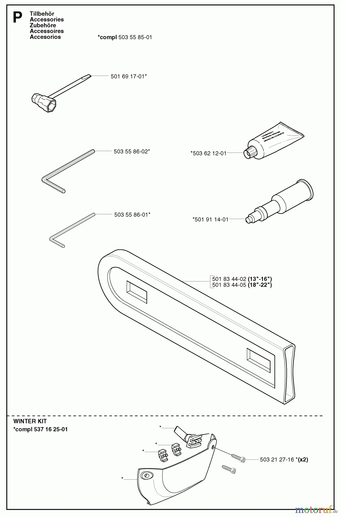 Jonsered Motorsägen CS2152 EPA I - Jonsered Chainsaw (2002-09) ACCESSORIES