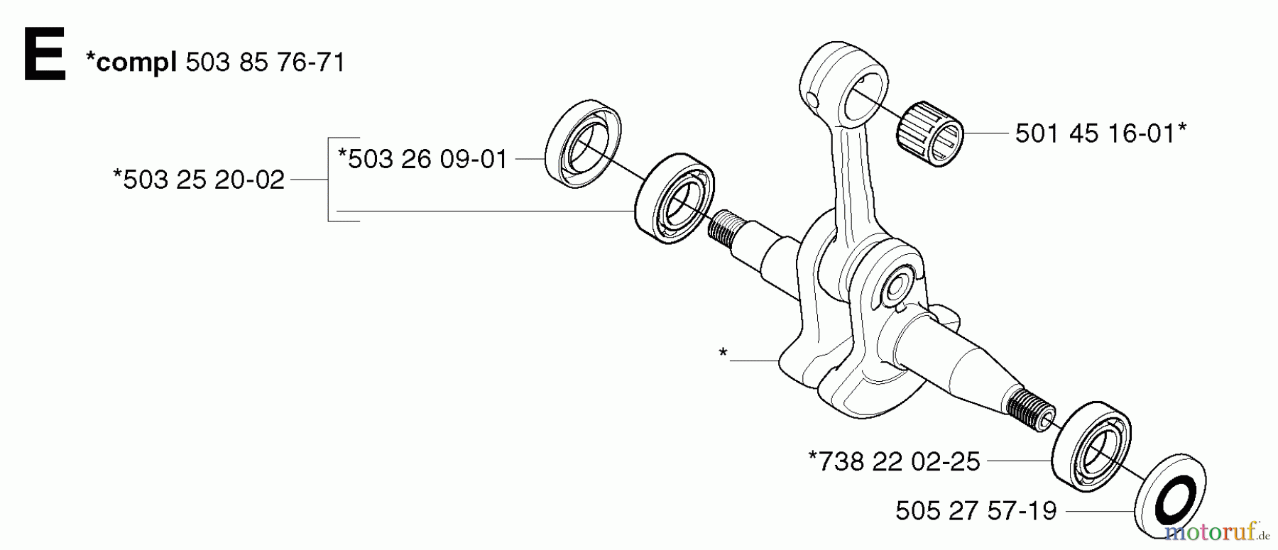 Jonsered Motorsägen CS2152 - Jonsered Chainsaw (2002-09) CRANKSHAFT