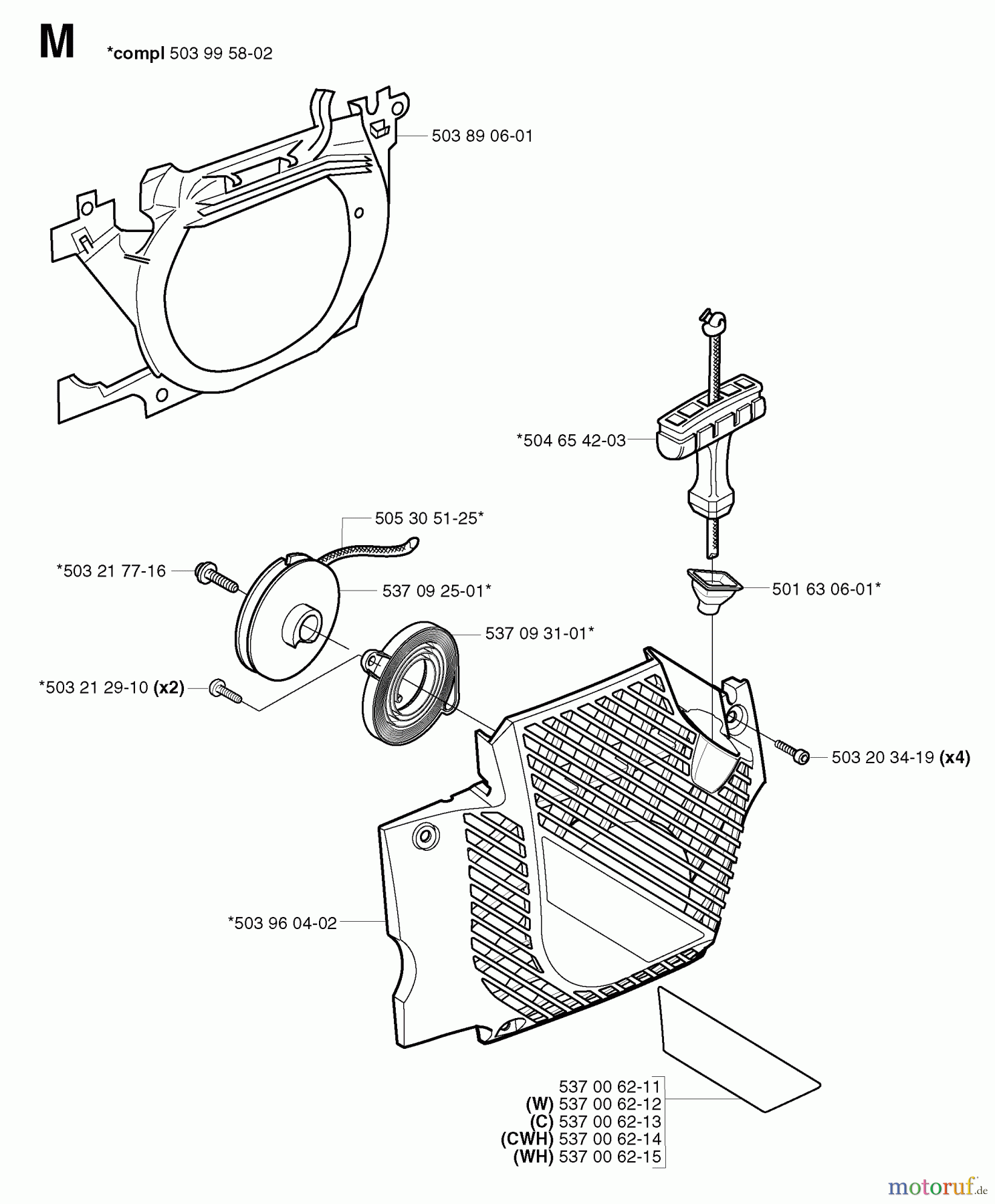 Jonsered Motorsägen CS2152 EPA I - Jonsered Chainsaw (2002-09) STARTER