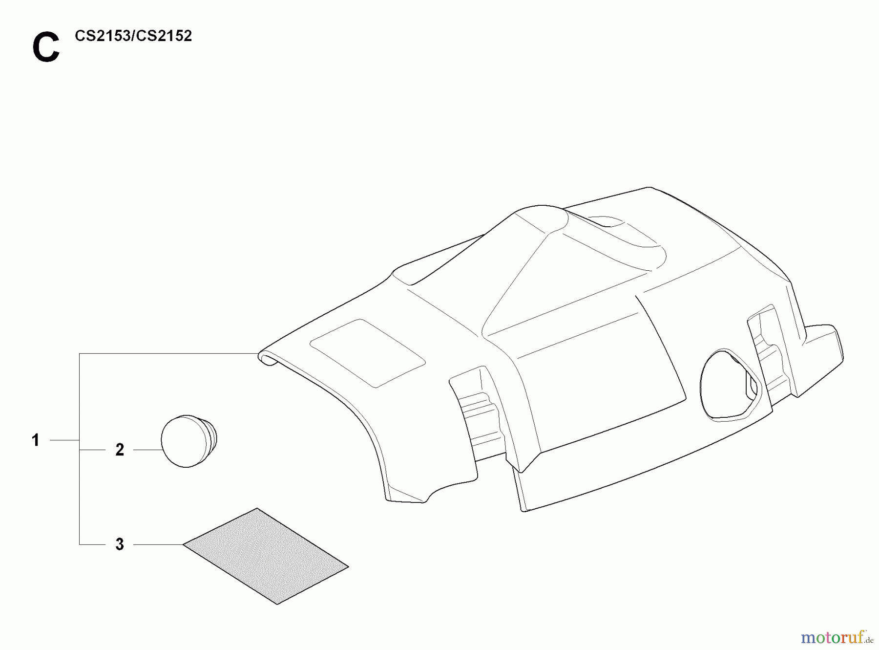 Jonsered Motorsägen CS2152 - Jonsered Chainsaw (2007-08) CYLINDER COVER