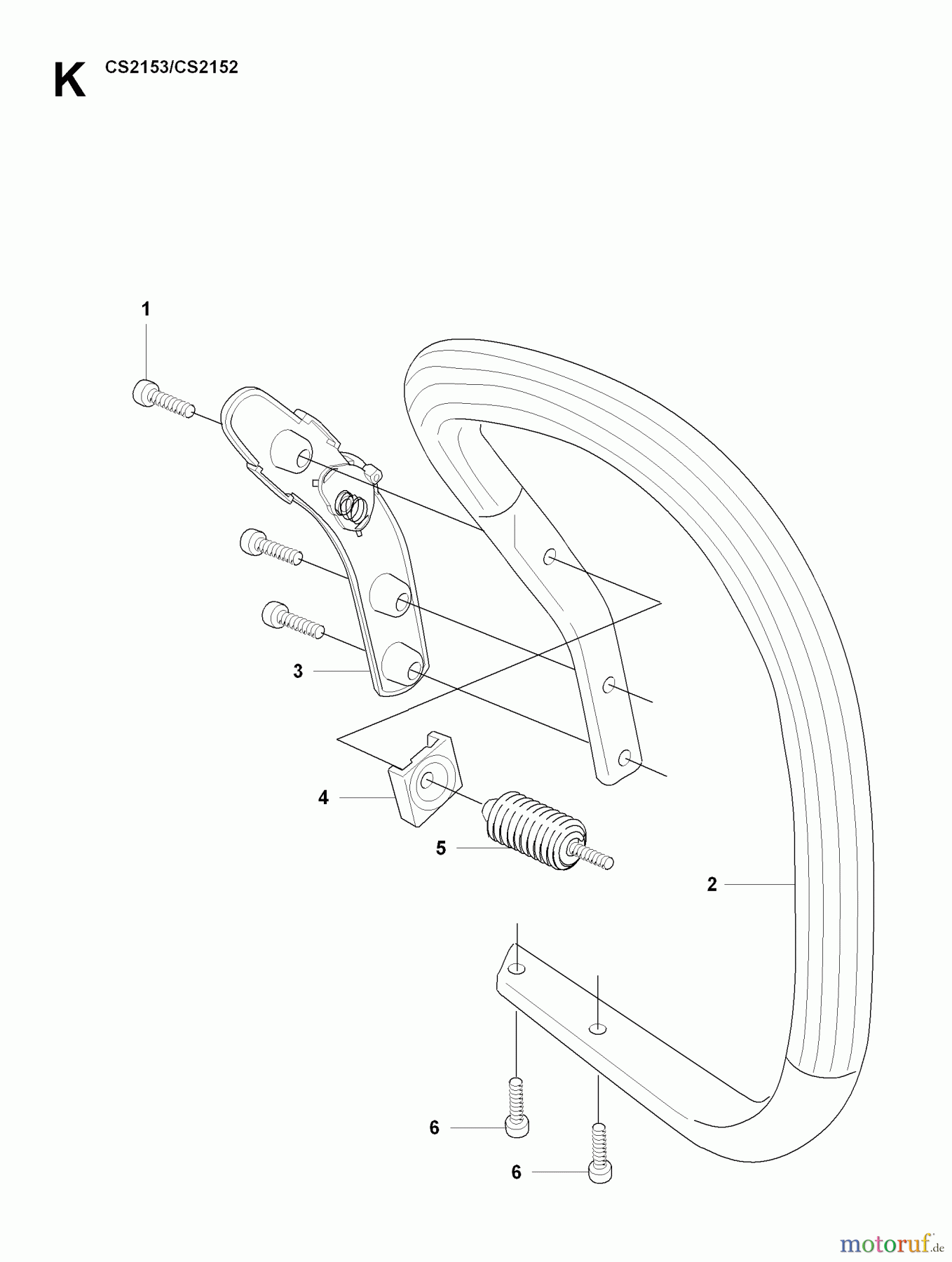 Jonsered Motorsägen CS2152 - Jonsered Chainsaw (2007-08) HANDLE