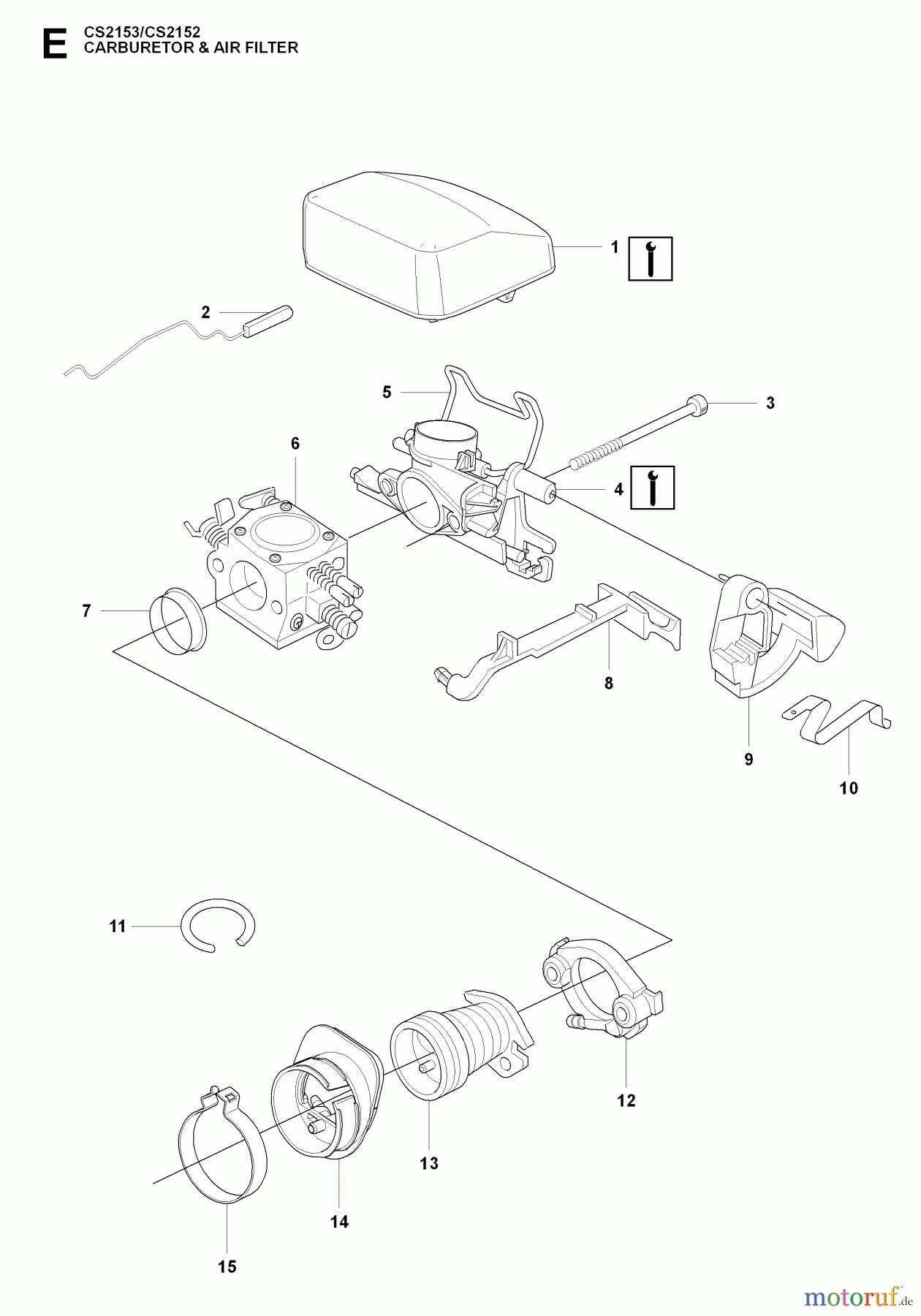 Jonsered Motorsägen CS2153 - Jonsered Chainsaw (2009-02) CARBURETOR AIR FILTER