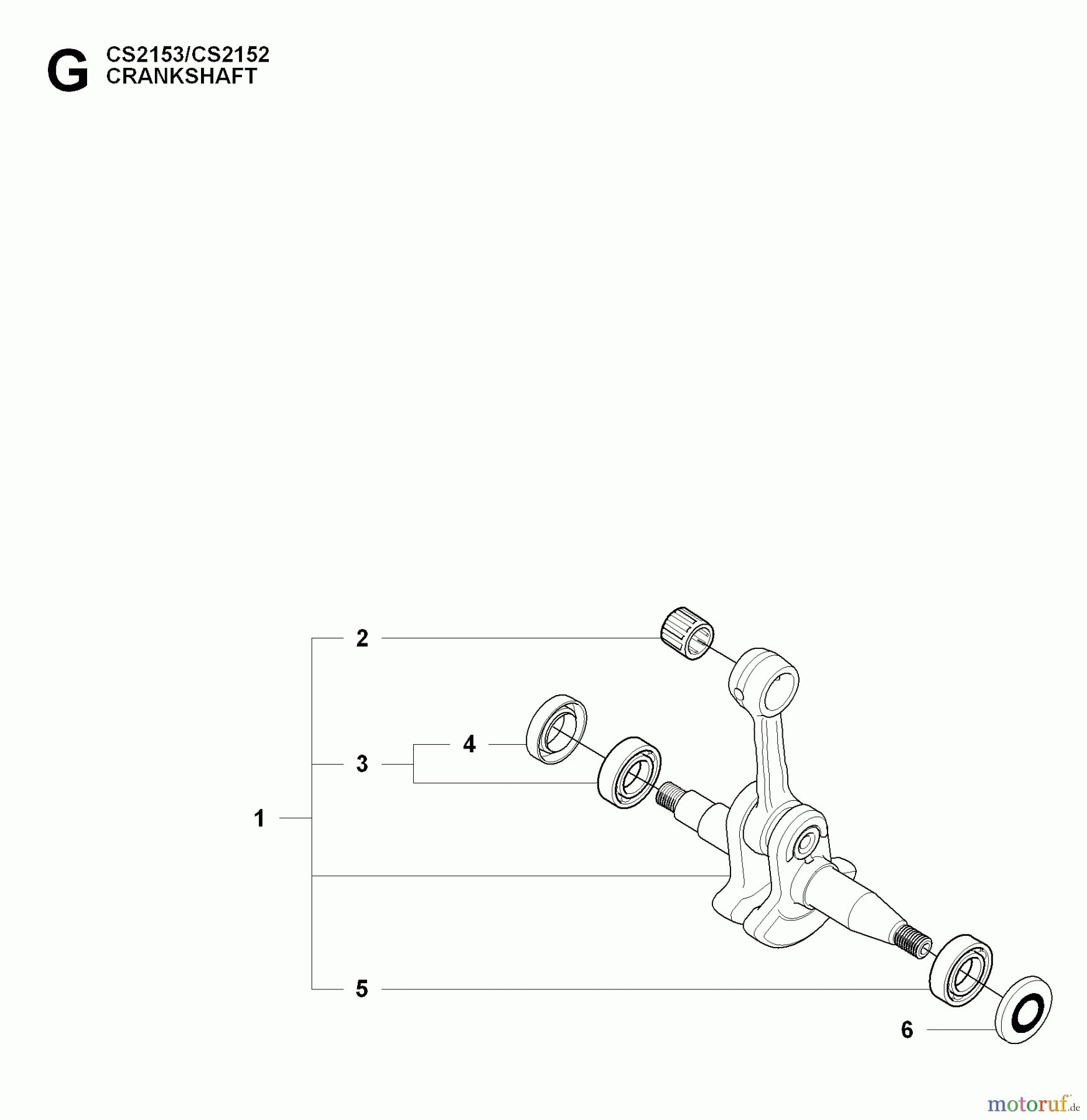 Jonsered Motorsägen CS2153 - Jonsered Chainsaw (2009-02) CRANKSHAFT