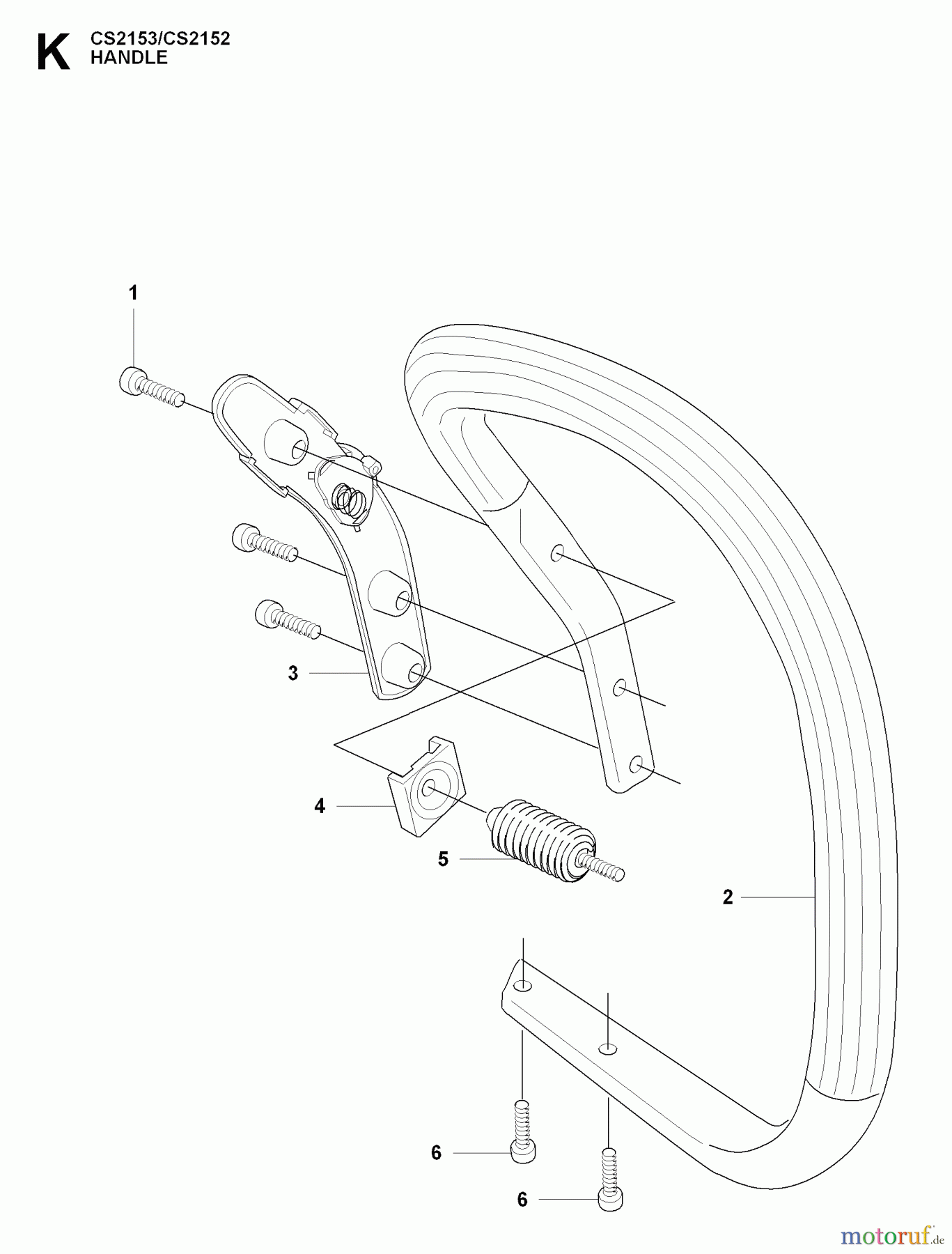 Jonsered Motorsägen CS2153 - Jonsered Chainsaw (2009-02) HANDLE
