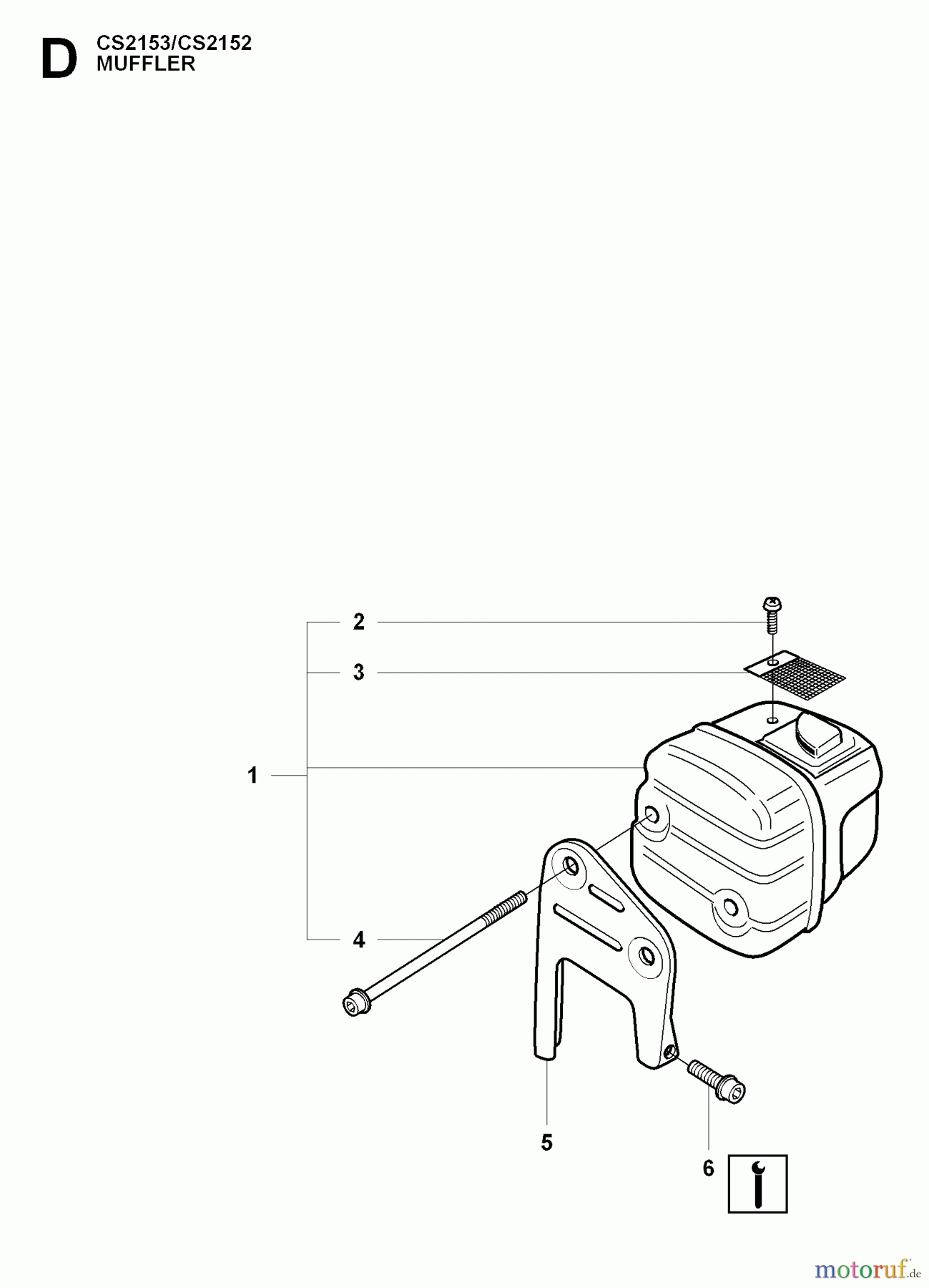 Jonsered Motorsägen CS2153 - Jonsered Chainsaw (2009-02) MUFFLER