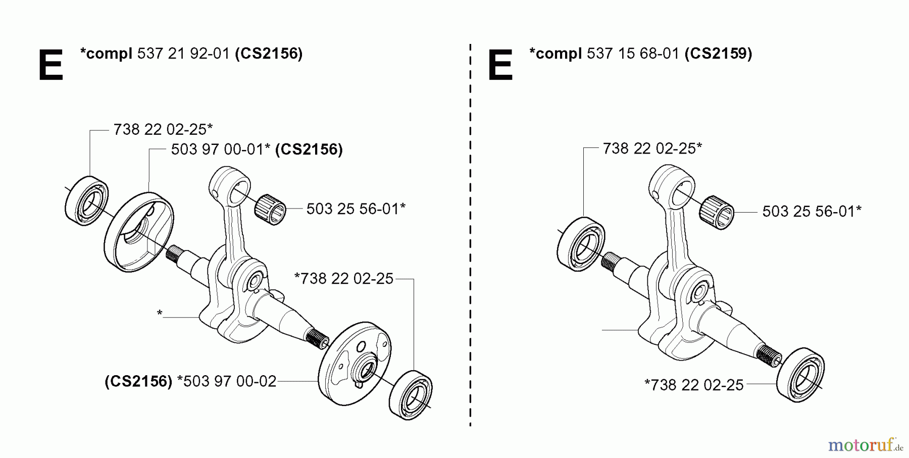 Jonsered Motorsägen CS2156 EPA I - Jonsered Chainsaw (2003-11) CRANKSHAFT